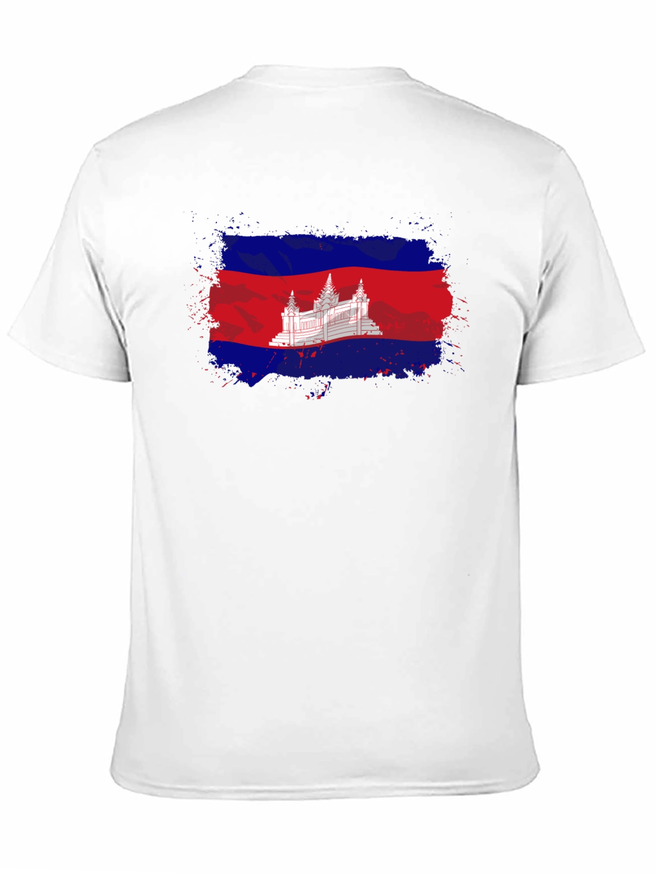 Black Cambodia Flag T-Shirt: Distressed Graphic Tee view 11