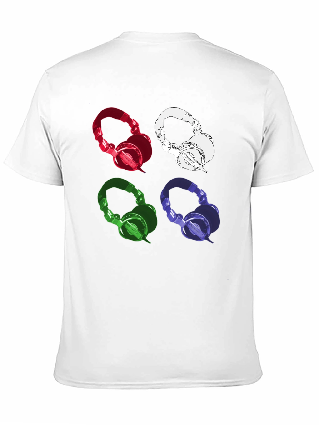 Black Colorful Headphones Graphic Print Tee view 11