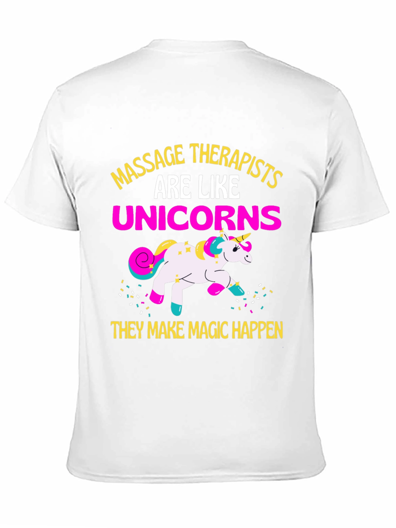 Black Massage Therapists Unicorns Funny Graphic T-Shirt view 11