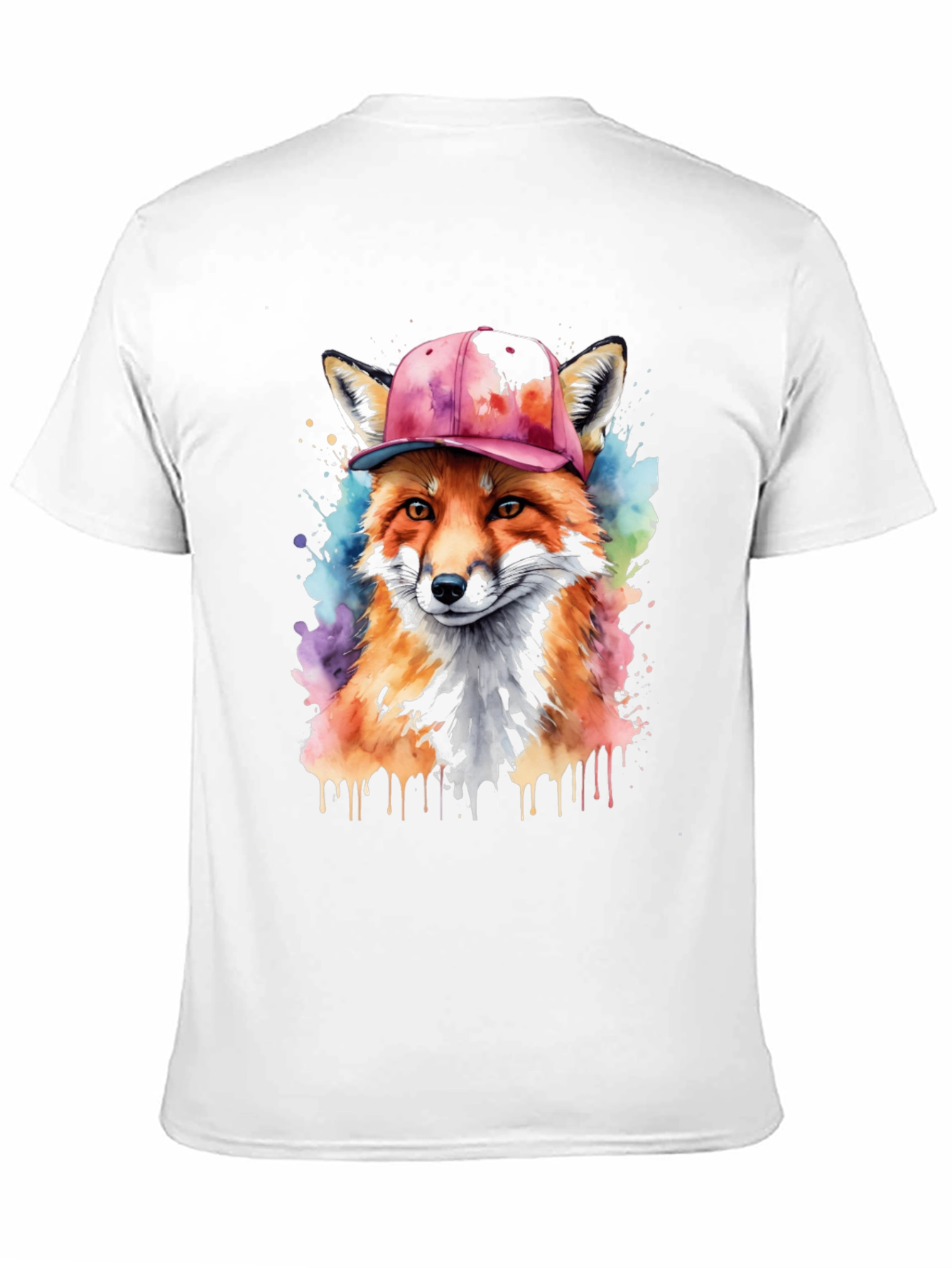 Black Cool Fox Graphic Tee - Men's Black T-Shirt view 11