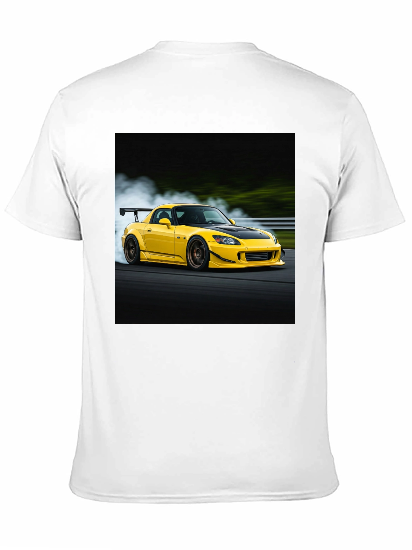Black Yellow Car Graphic Tee - Black Cotton Blend view 11