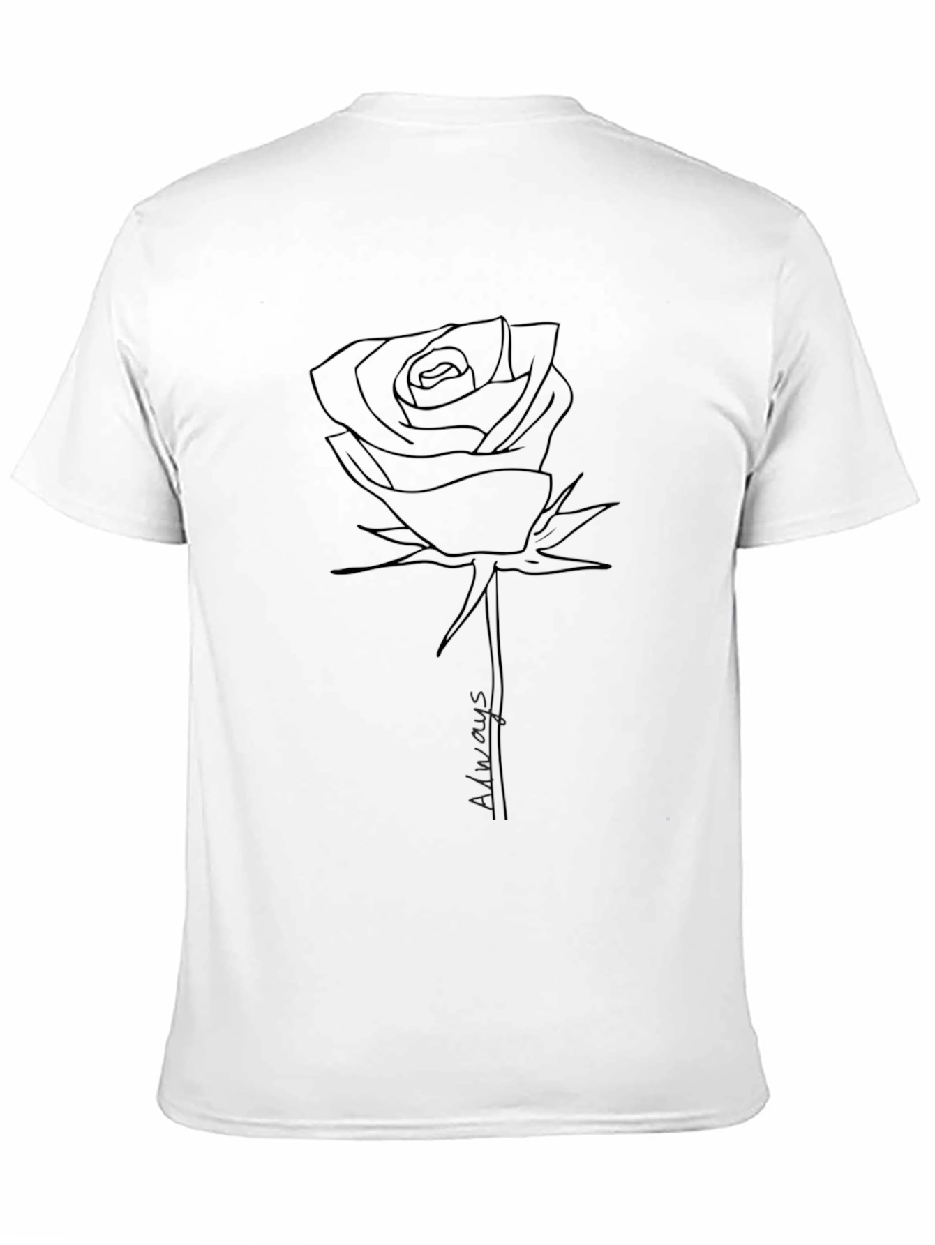Black Rose Line Art Graphic Tee - Always view 11