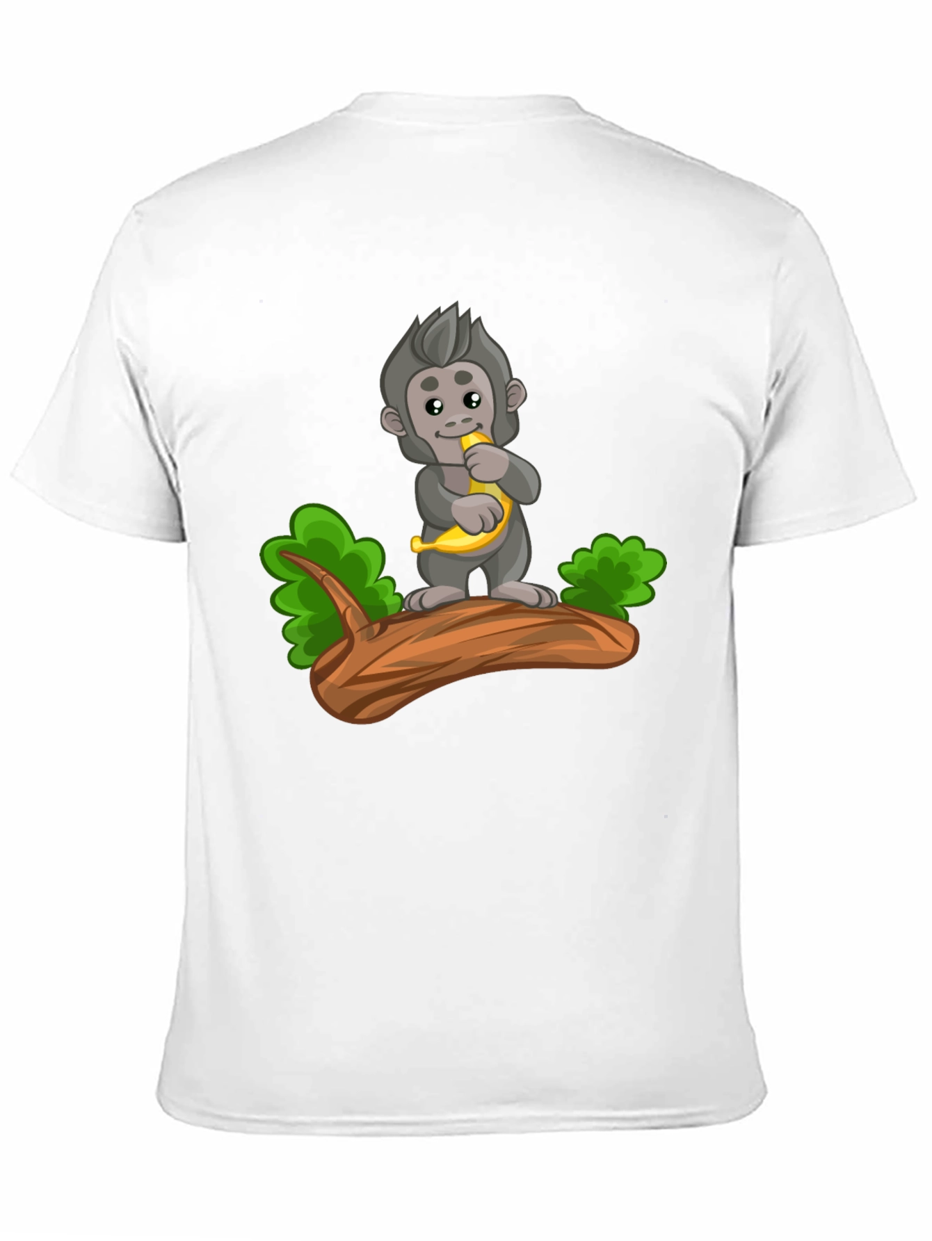 Black Monkey Banana Cartoon Black T-Shirt view 11