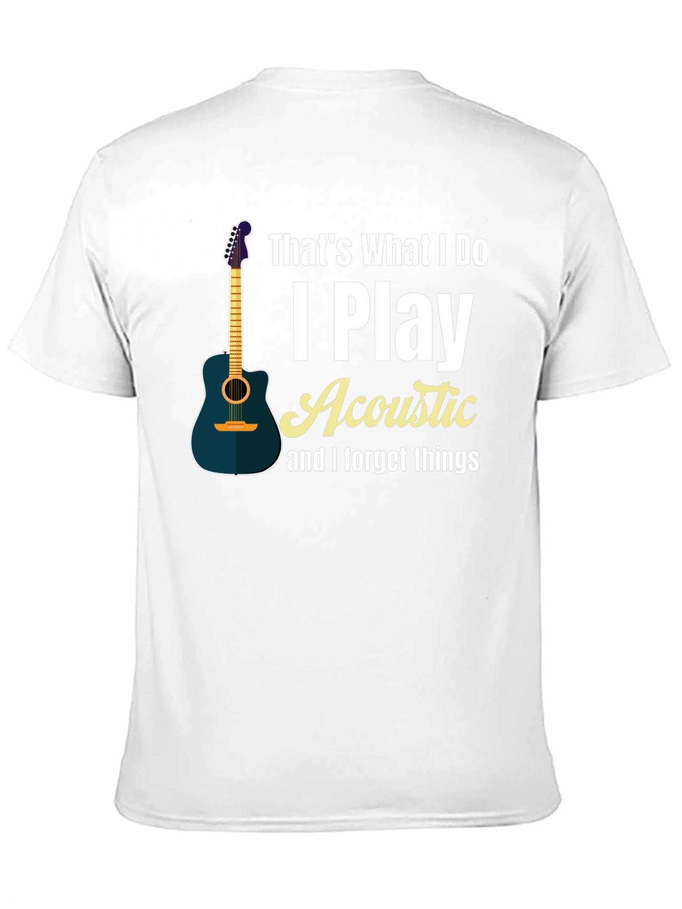 Black Acoustic Guitar Player Black T-Shirt view 11