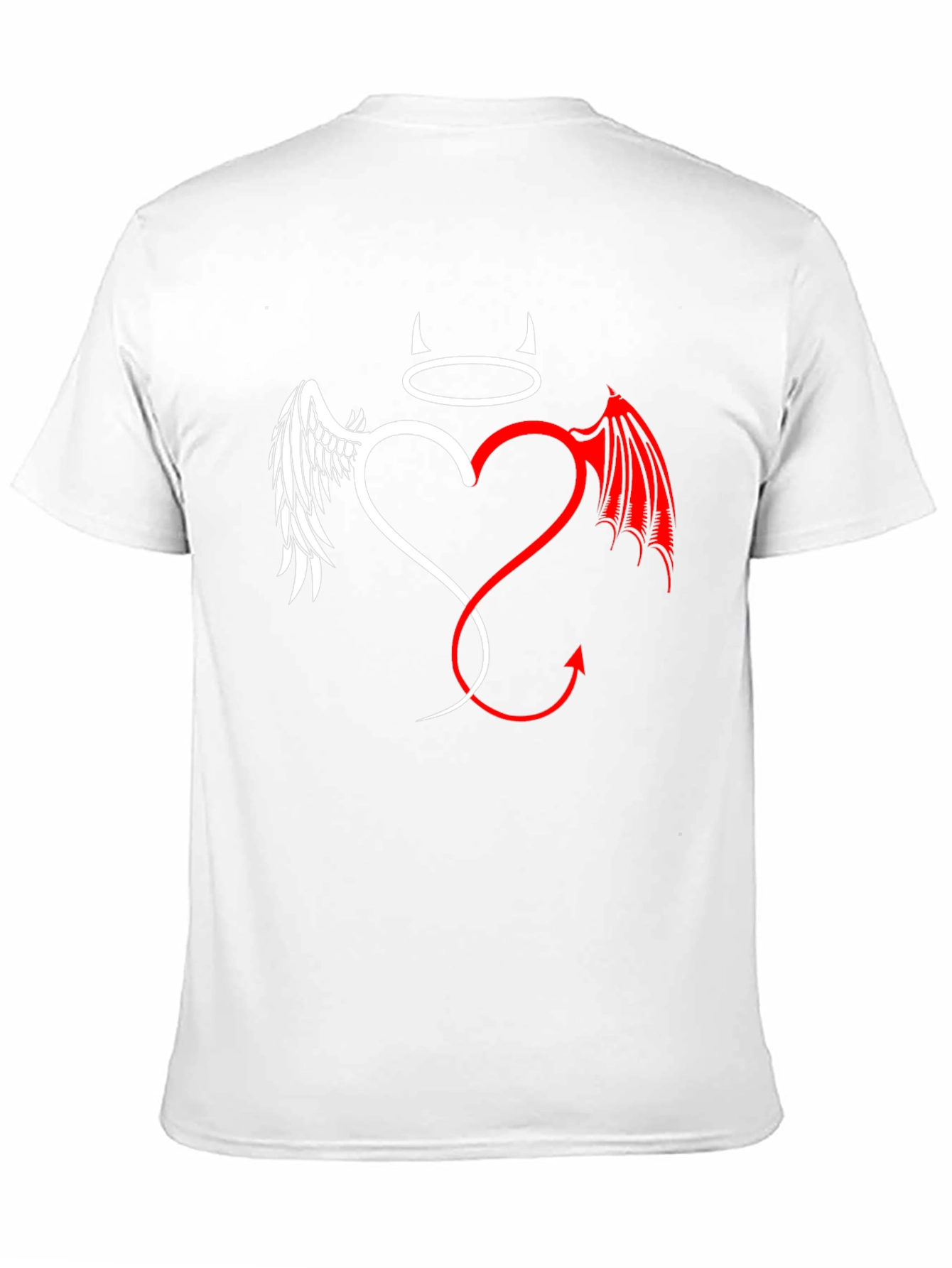 Black Angel & Devil Heart Graphic Tee - Unisex view 11