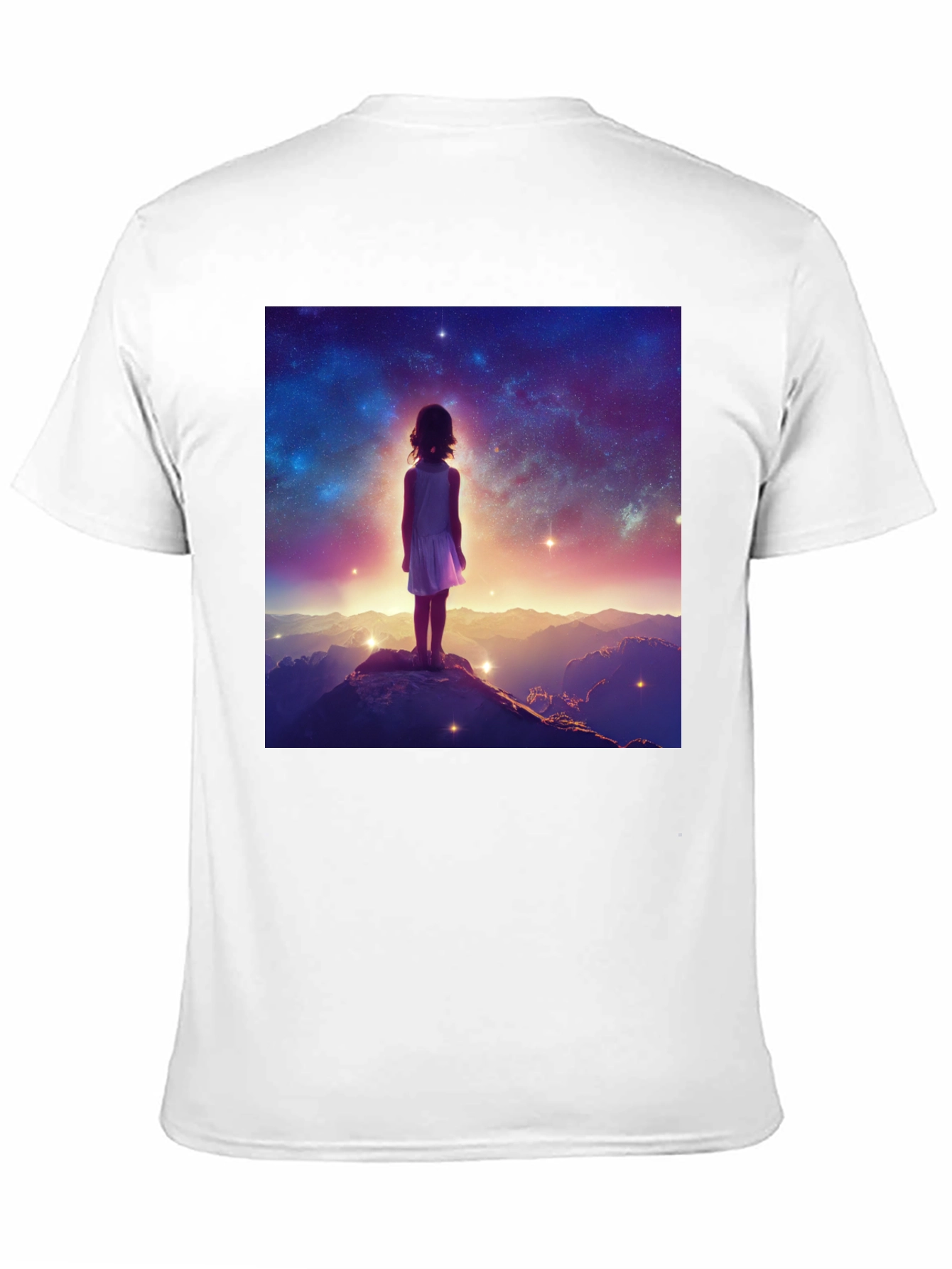 Black Cosmic Dreamer Graphic Tee - Black Cotton Blend view 11