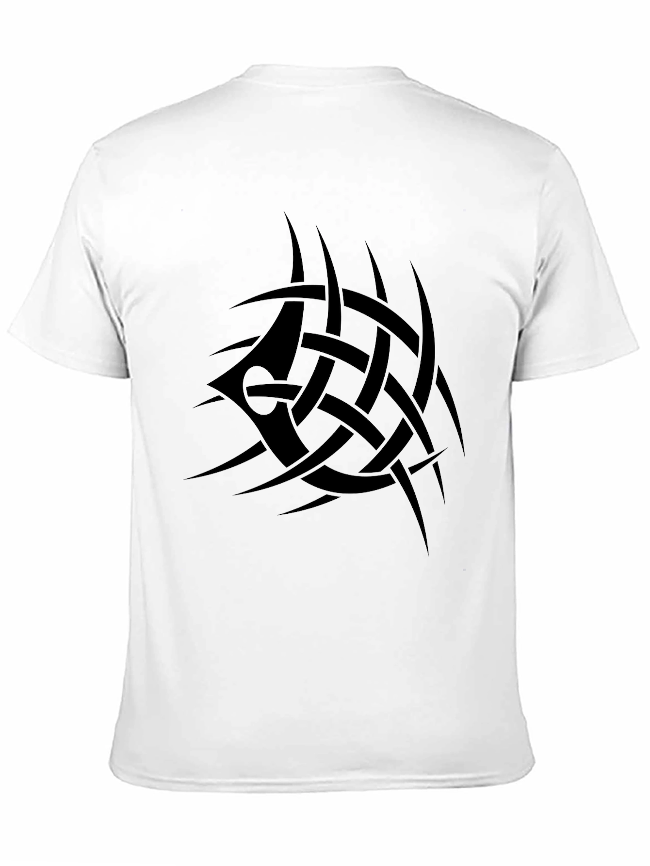 Black Men's Black Tribal Tattoo Graphic T-Shirt view 11