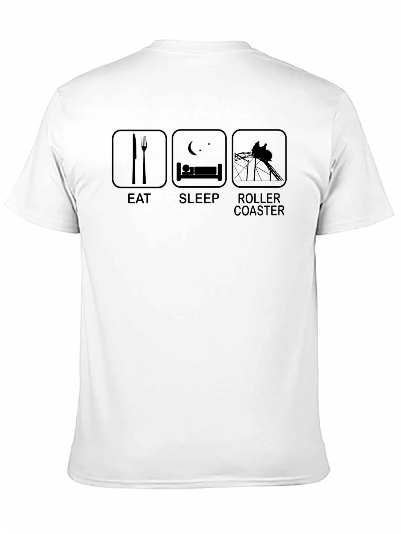 Black Eat Sleep Roller Coaster T-Shirt - Black Graphic Tee view 11