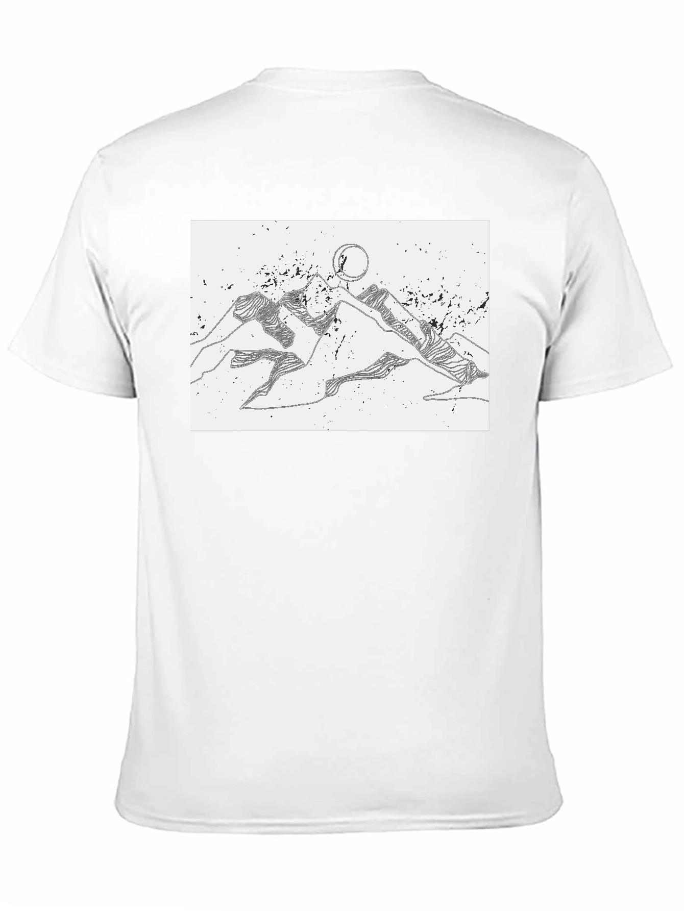 Black Mountainscape Graphic Tee - Black Cotton Blend view 11