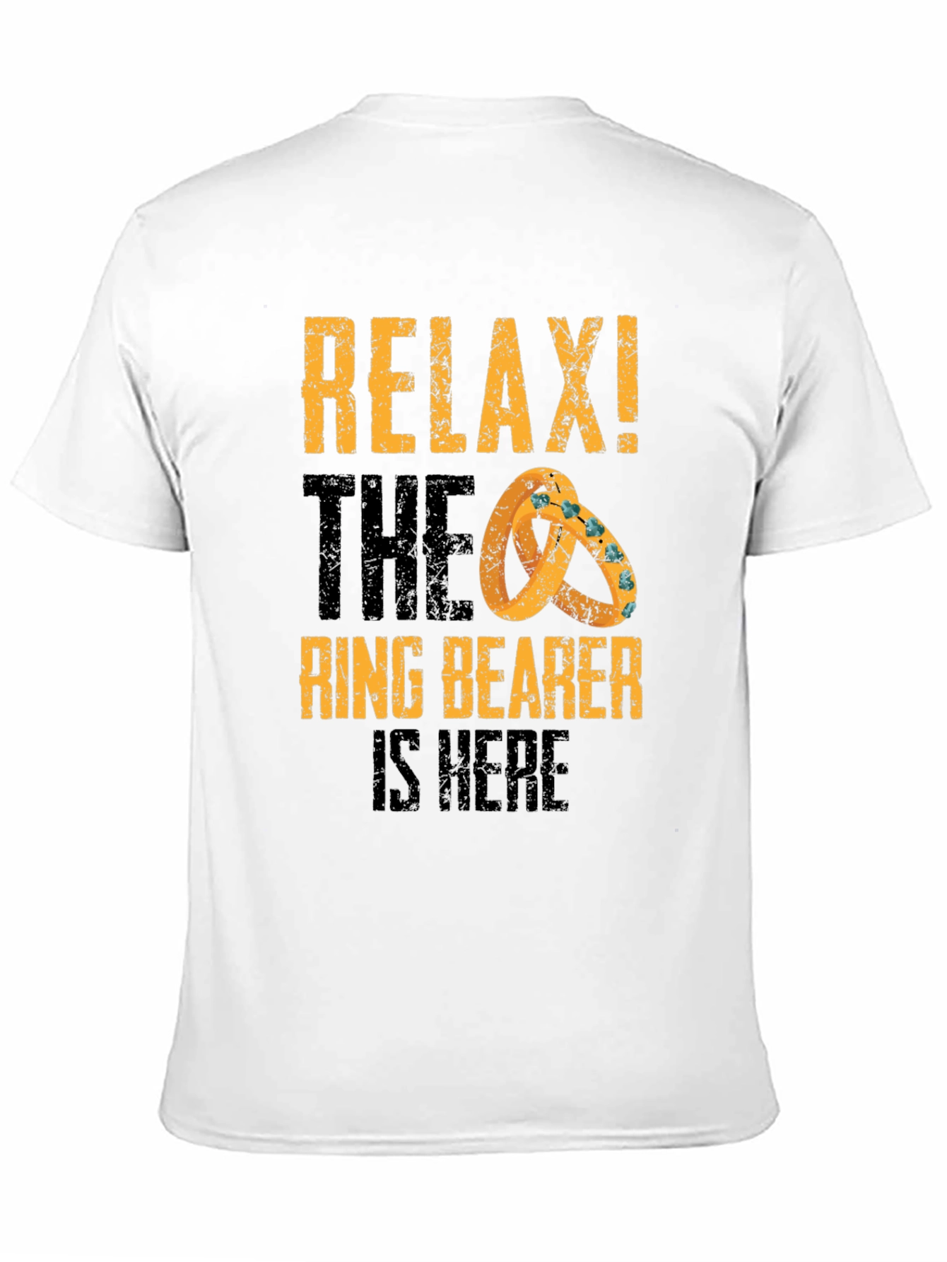 Black Relax! The Ring Bearer Is Here Graphic T-Shirt view 11