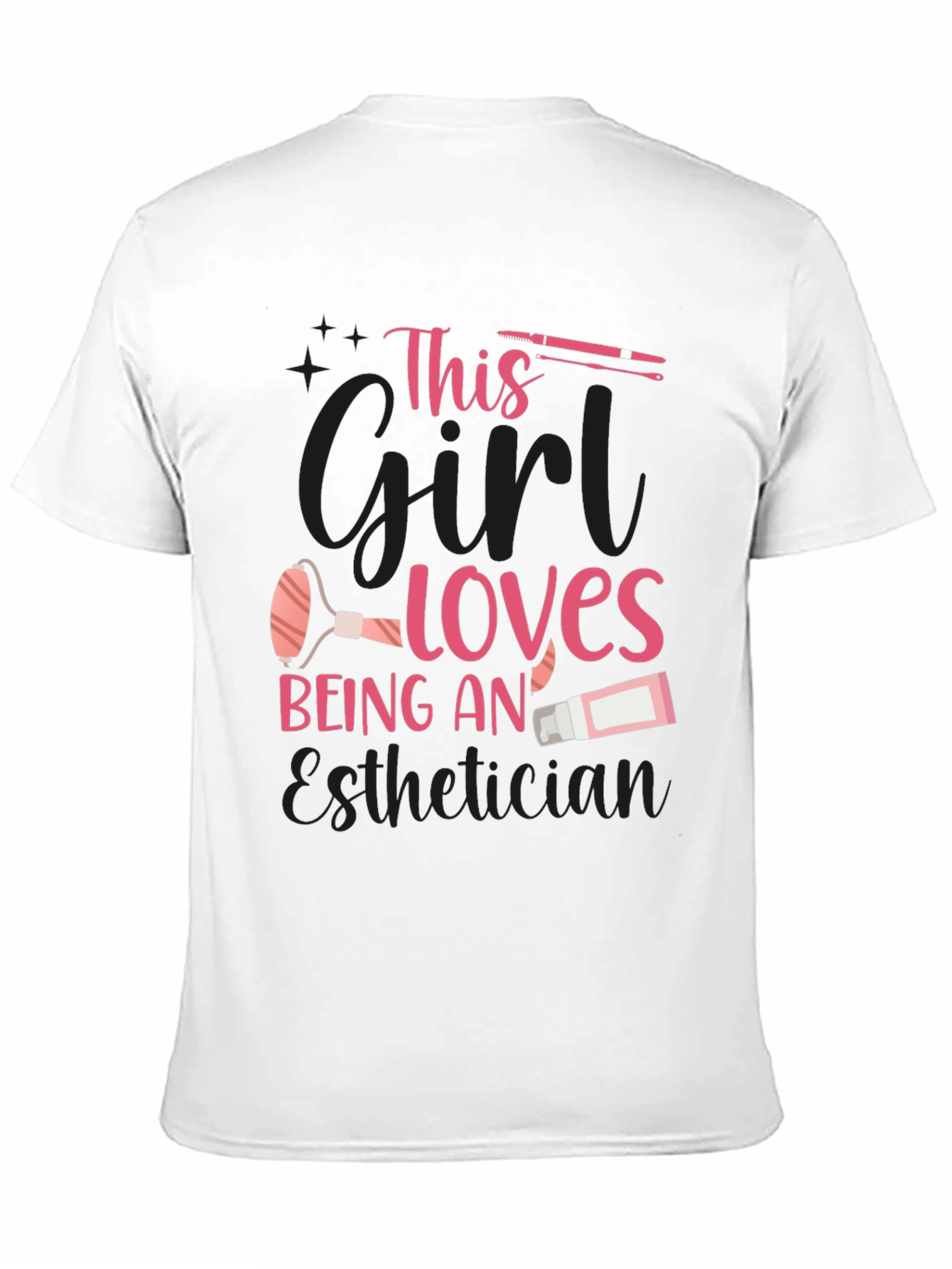 Black Esthetician T-Shirt: "This Girl Loves Being An Esthetician" view 11