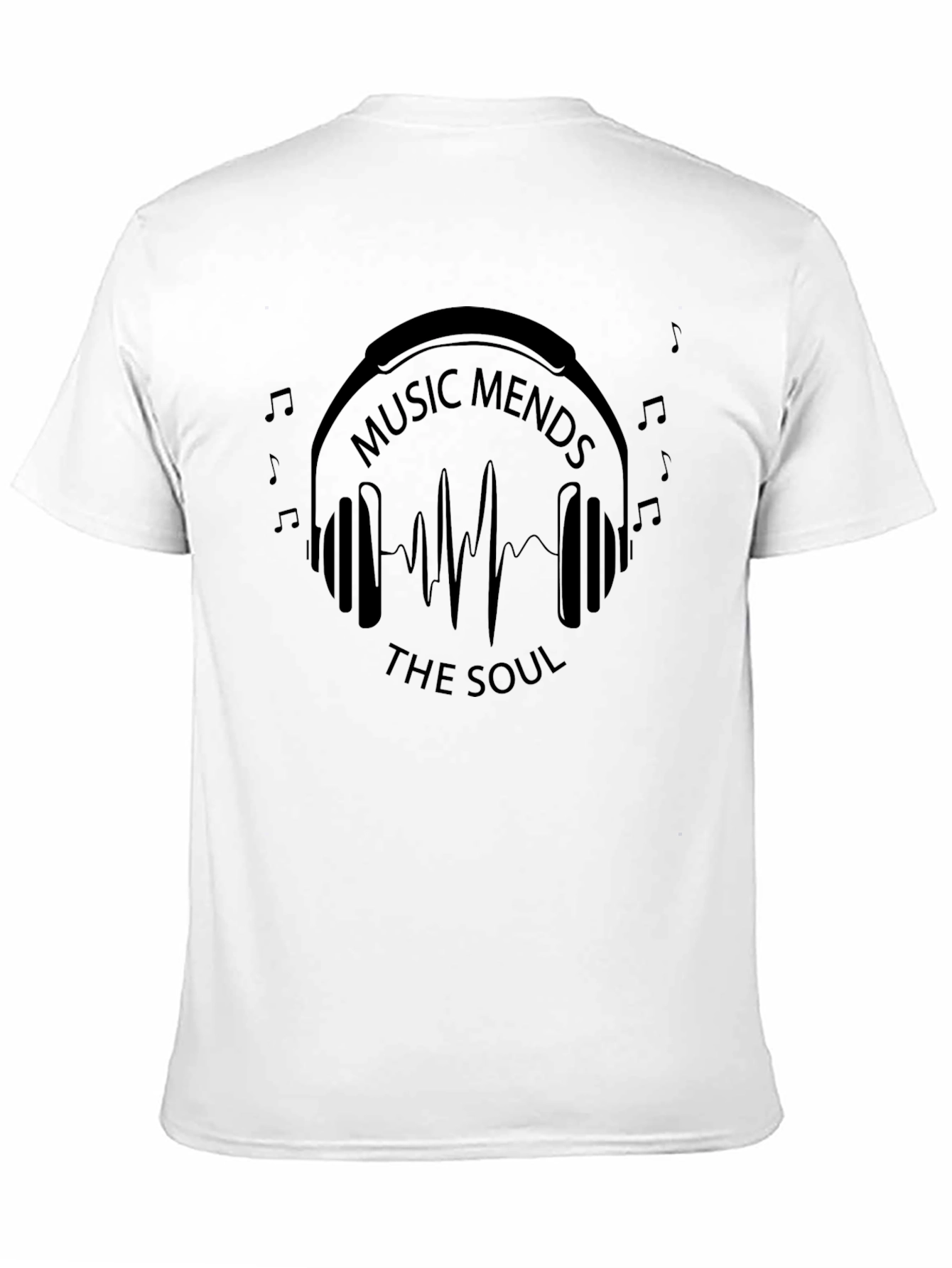 Black Music Mends Soul Graphic Tee - Black Casual T-Shirt view 11