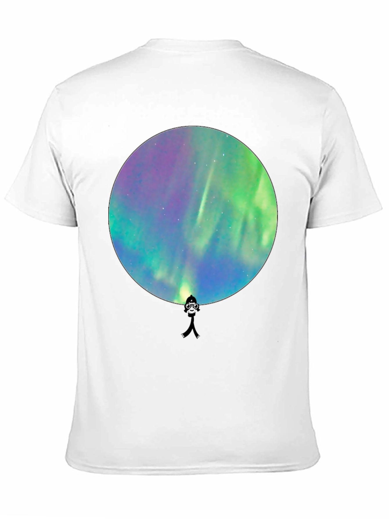 Black Aurora Borealis Silhouette Graphic T-Shirt view 11