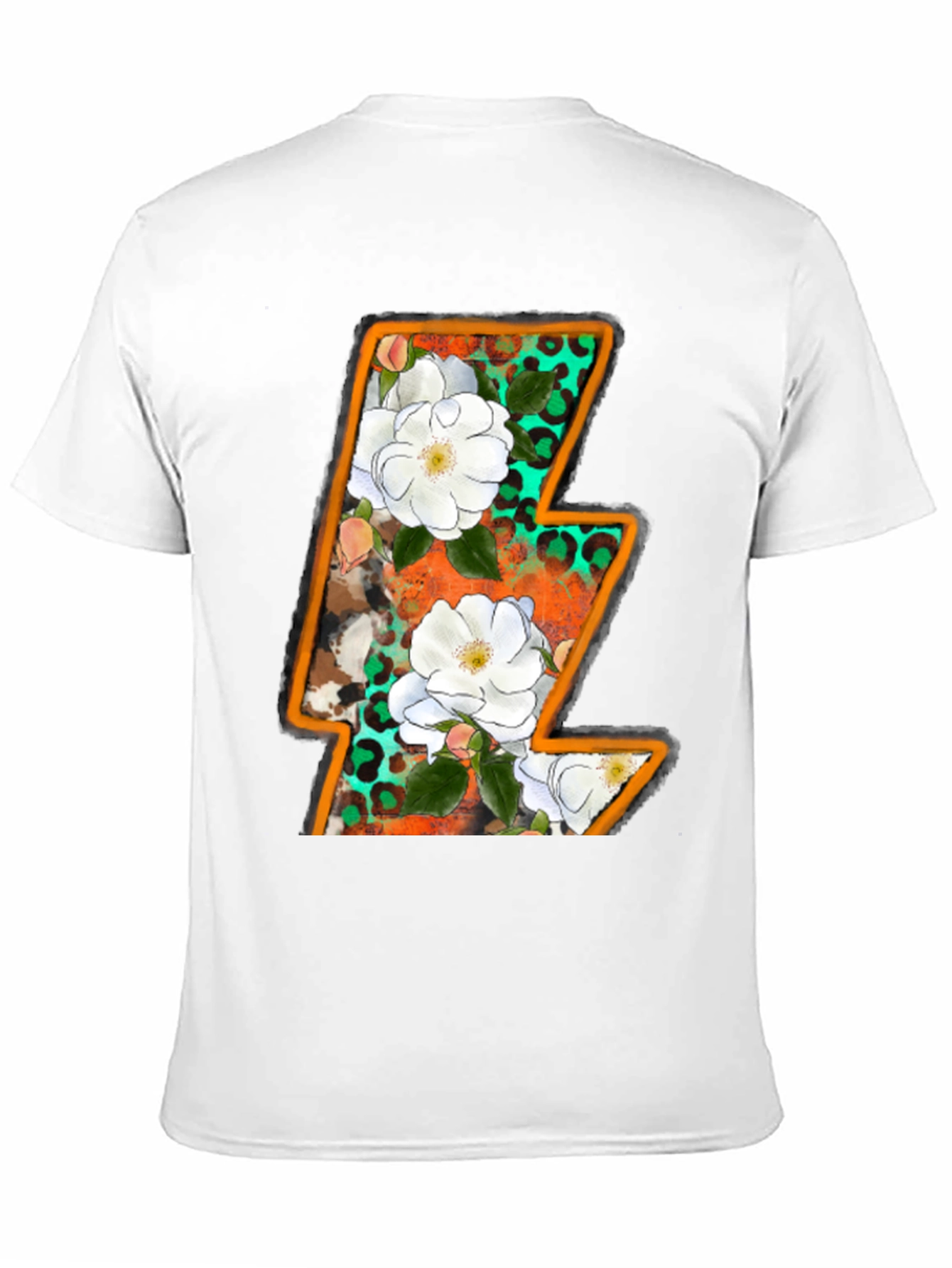 Black Floral Lightning Bolt Graphic Tee view 11