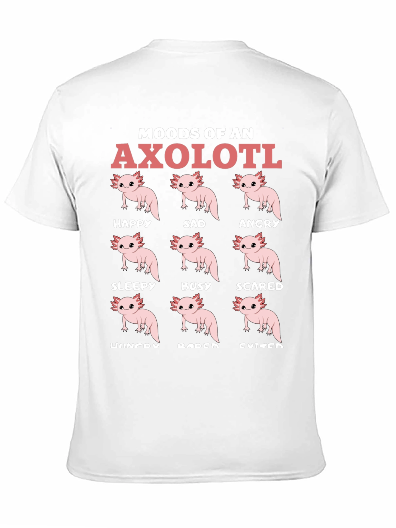 Black Axolotl Moods Funny Graphic Tee view 11