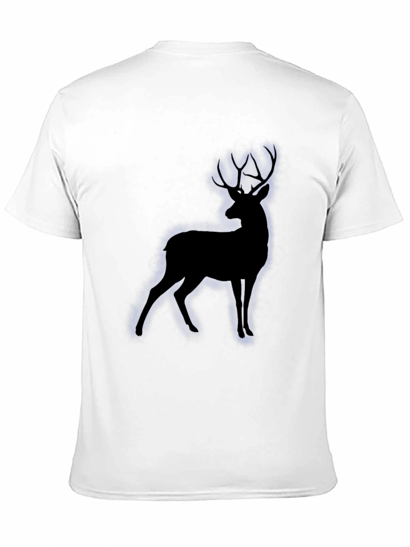 Black Men's Black T-Shirt with Deer Silhouette view 11