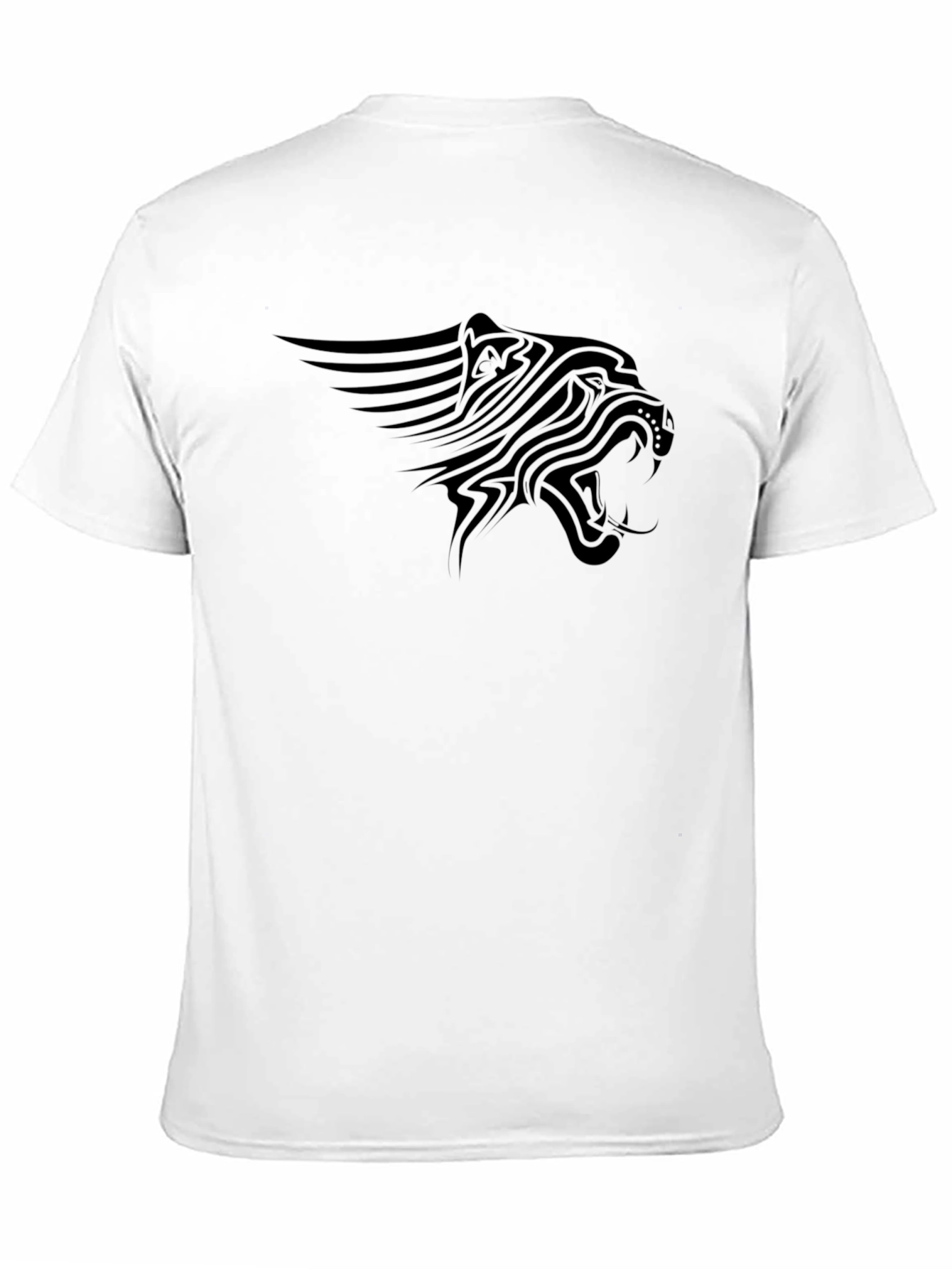 Black Black T-Shirt with Tribal Lion Graphic view 11