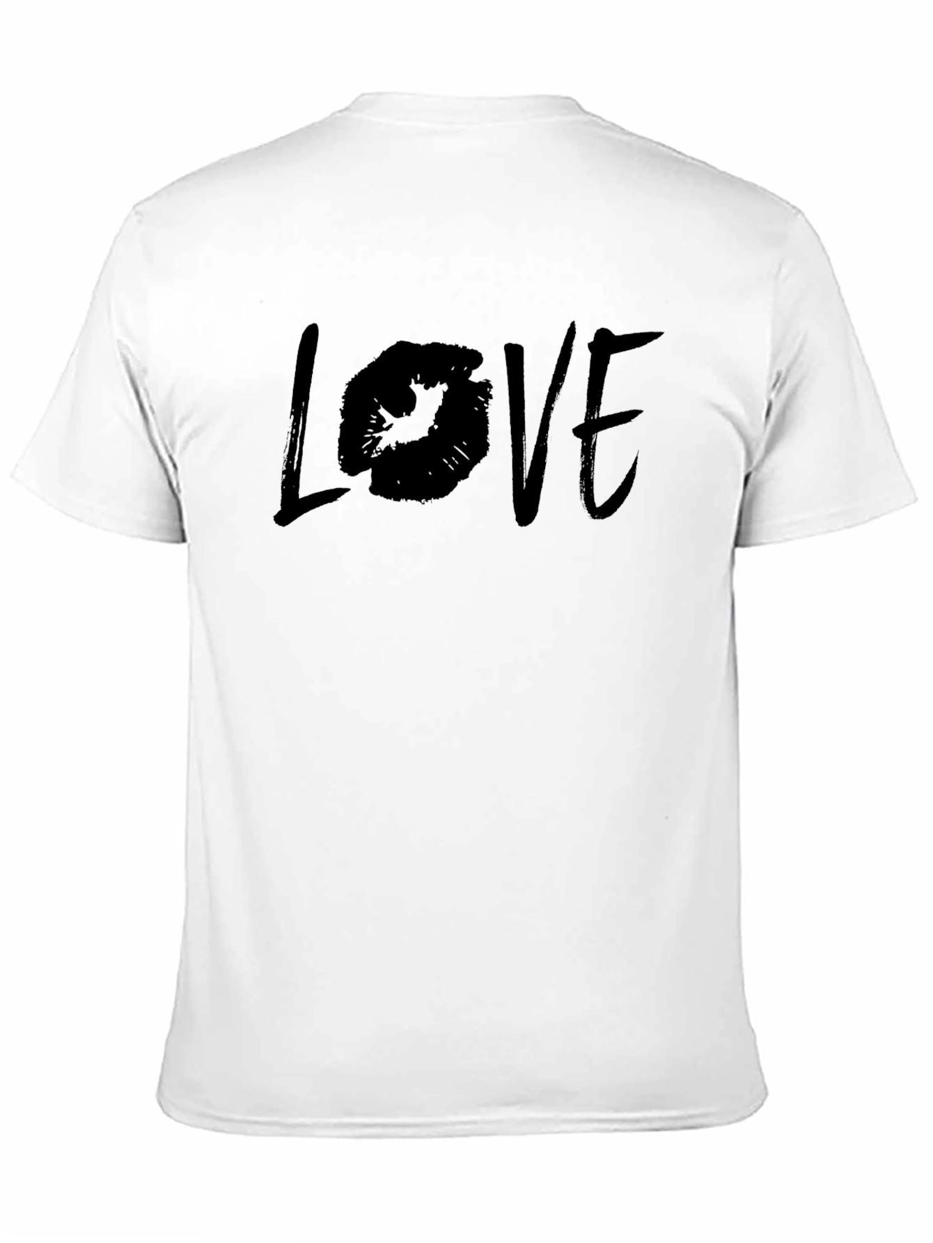 Black Love Lips Print Black Cotton T-Shirt view 11