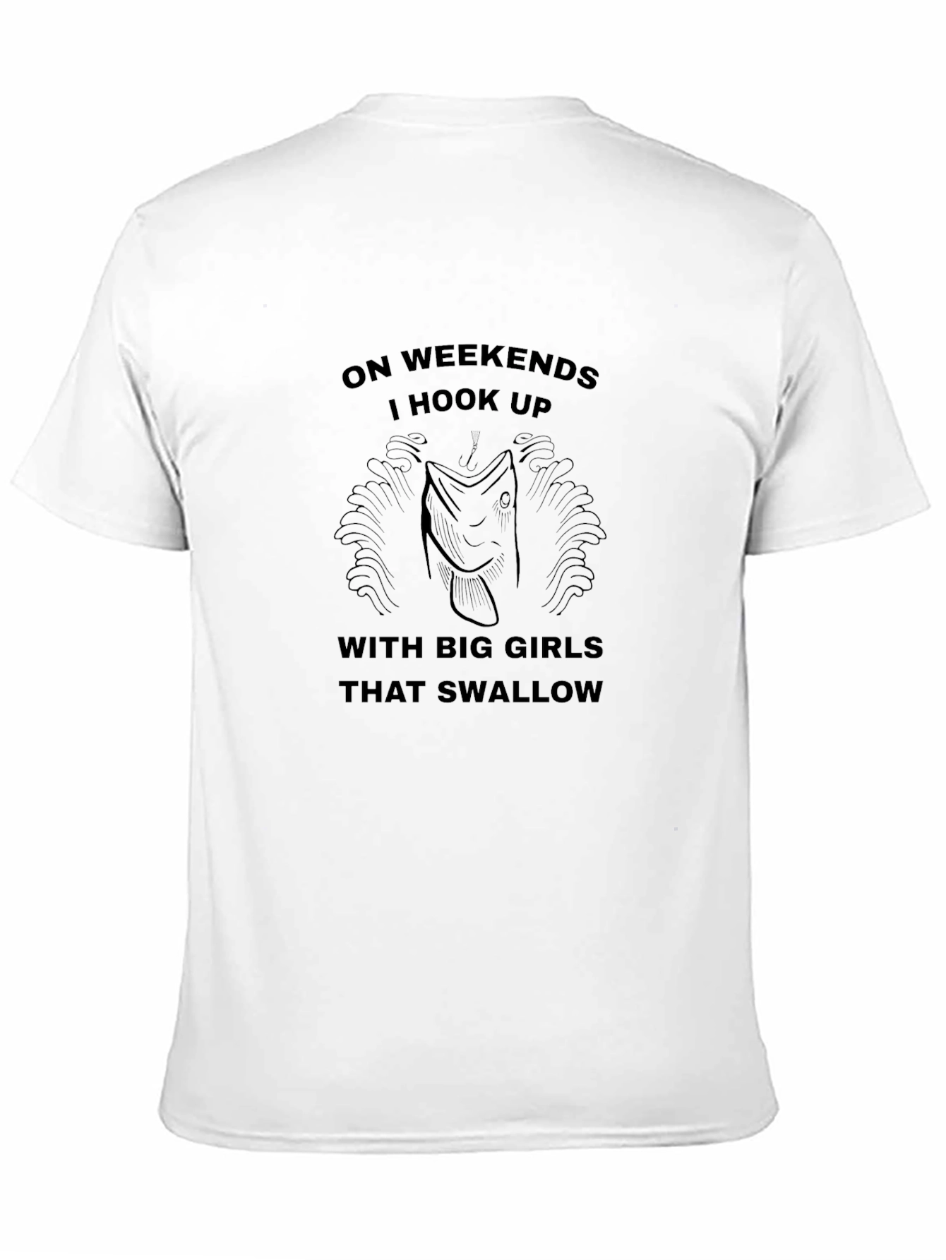 Black On Weekends I Hook Up Fishing Graphic Tee view 11
