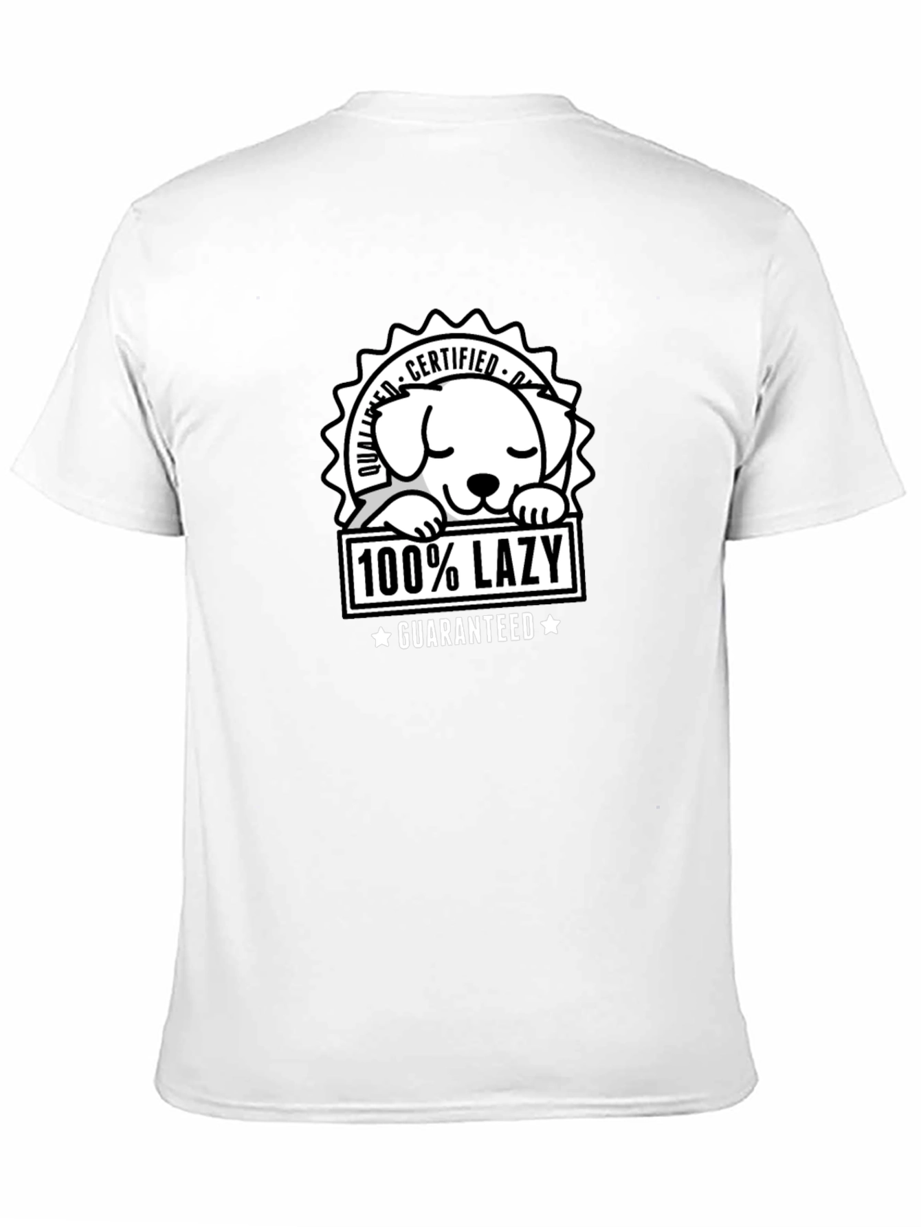 Black 100% Lazy Certified Dog T-Shirt view 11
