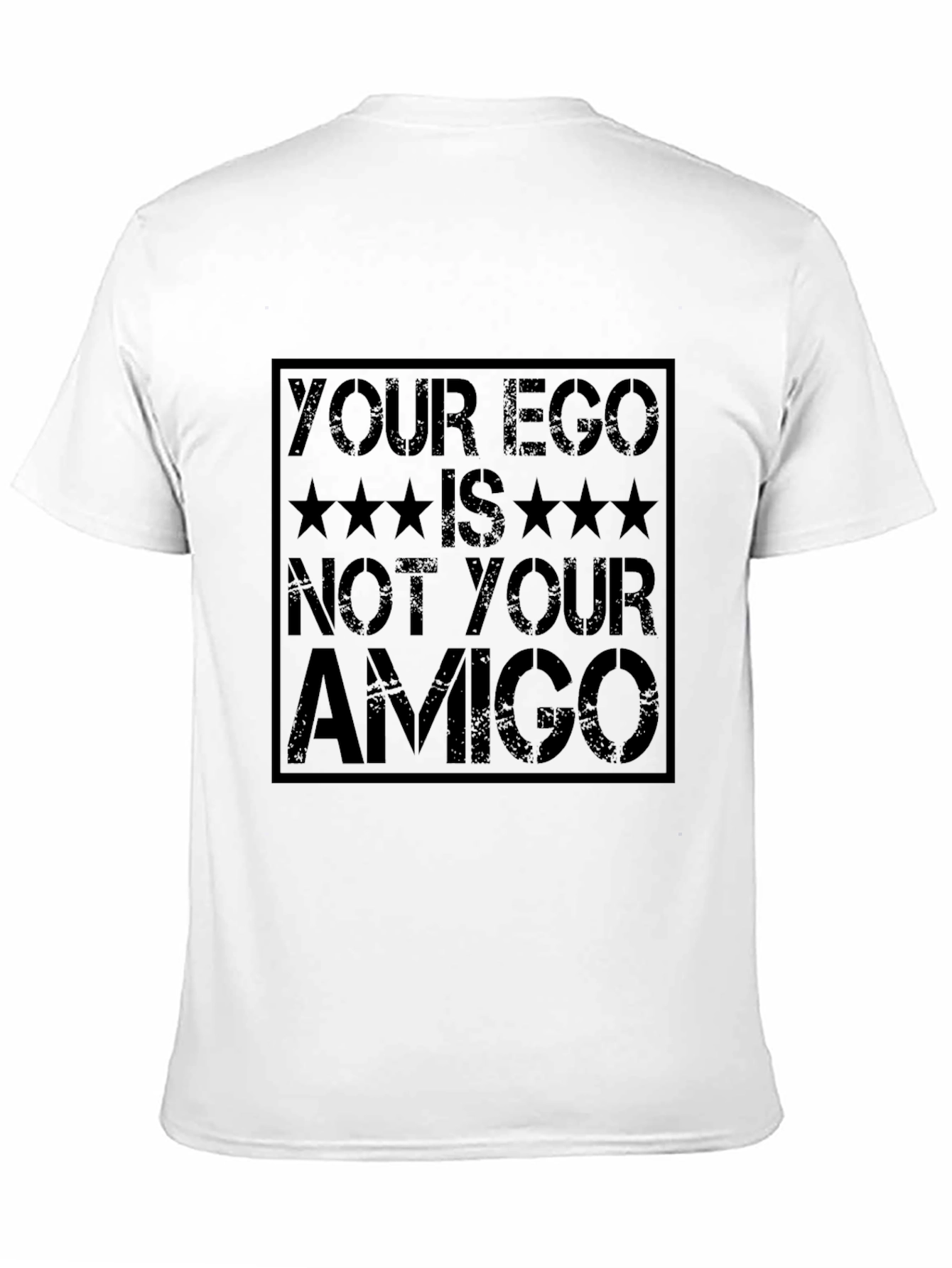 Black Your Ego Is Not Your Amigo Graphic Tee - Black view 11