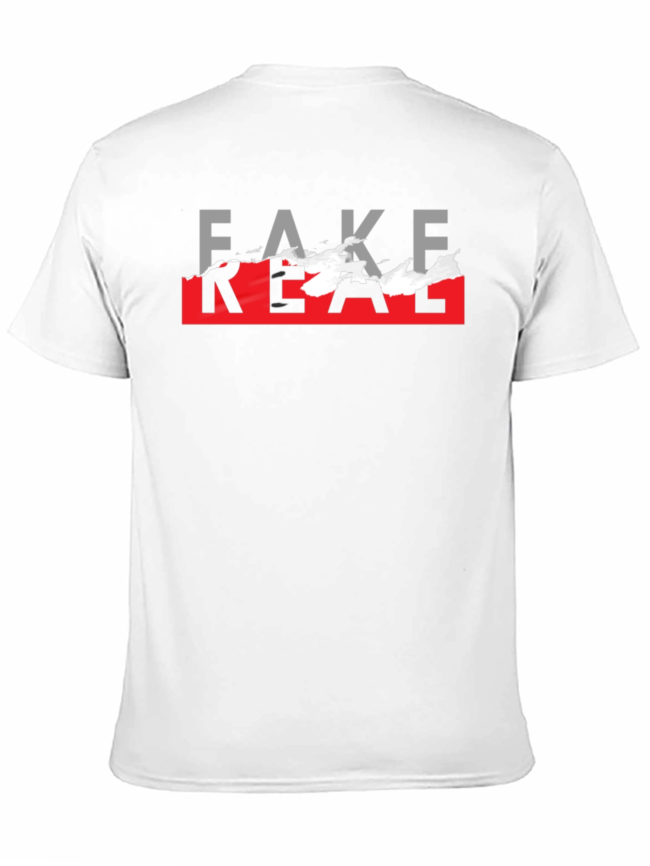 Black Fake Real Graphic T-Shirt - Trendy Streetwear view 11