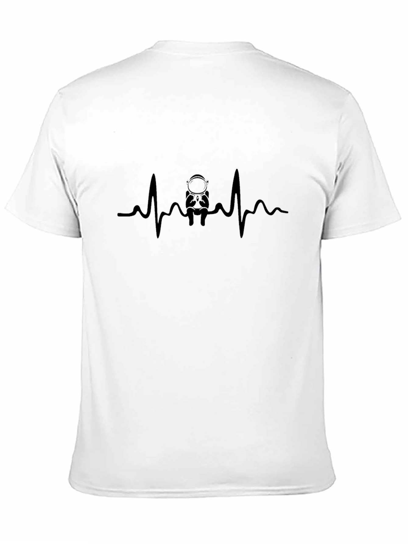 Black Astronaut Heartbeat Black T-Shirt - Space Lover Gift view 11