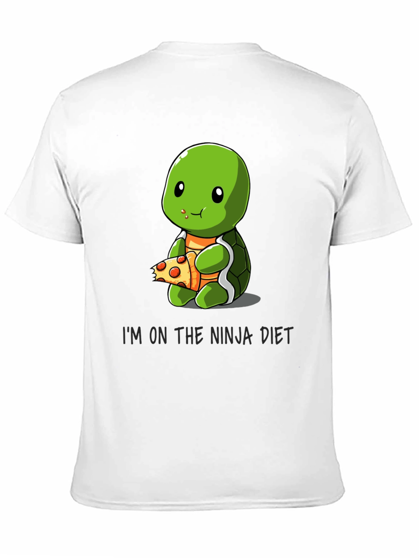 Black Ninja Turtle Diet T-Shirt Funny Pizza Lover Tee view 11