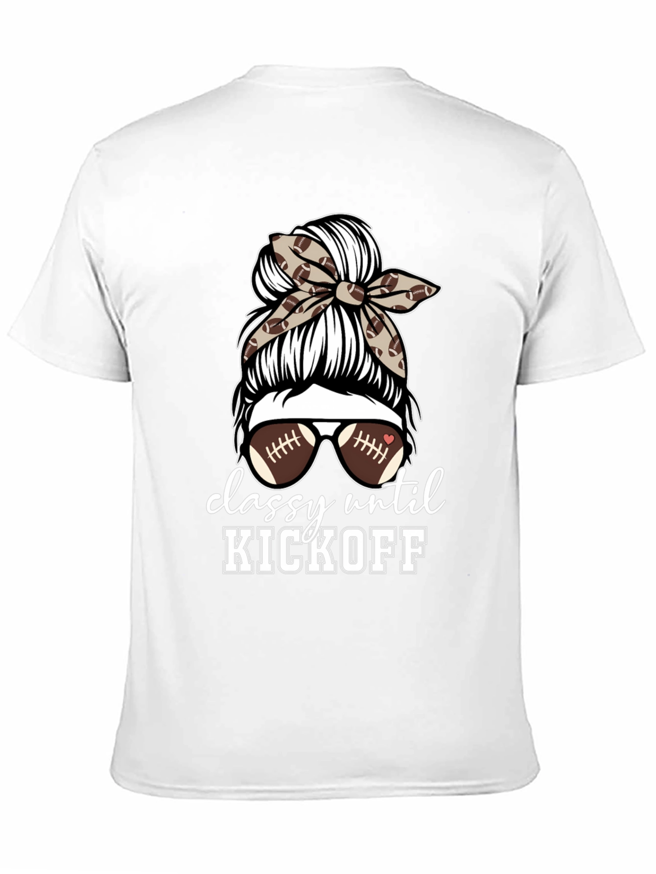 Black Classy Until Kickoff Football Mom T-Shirt view 11