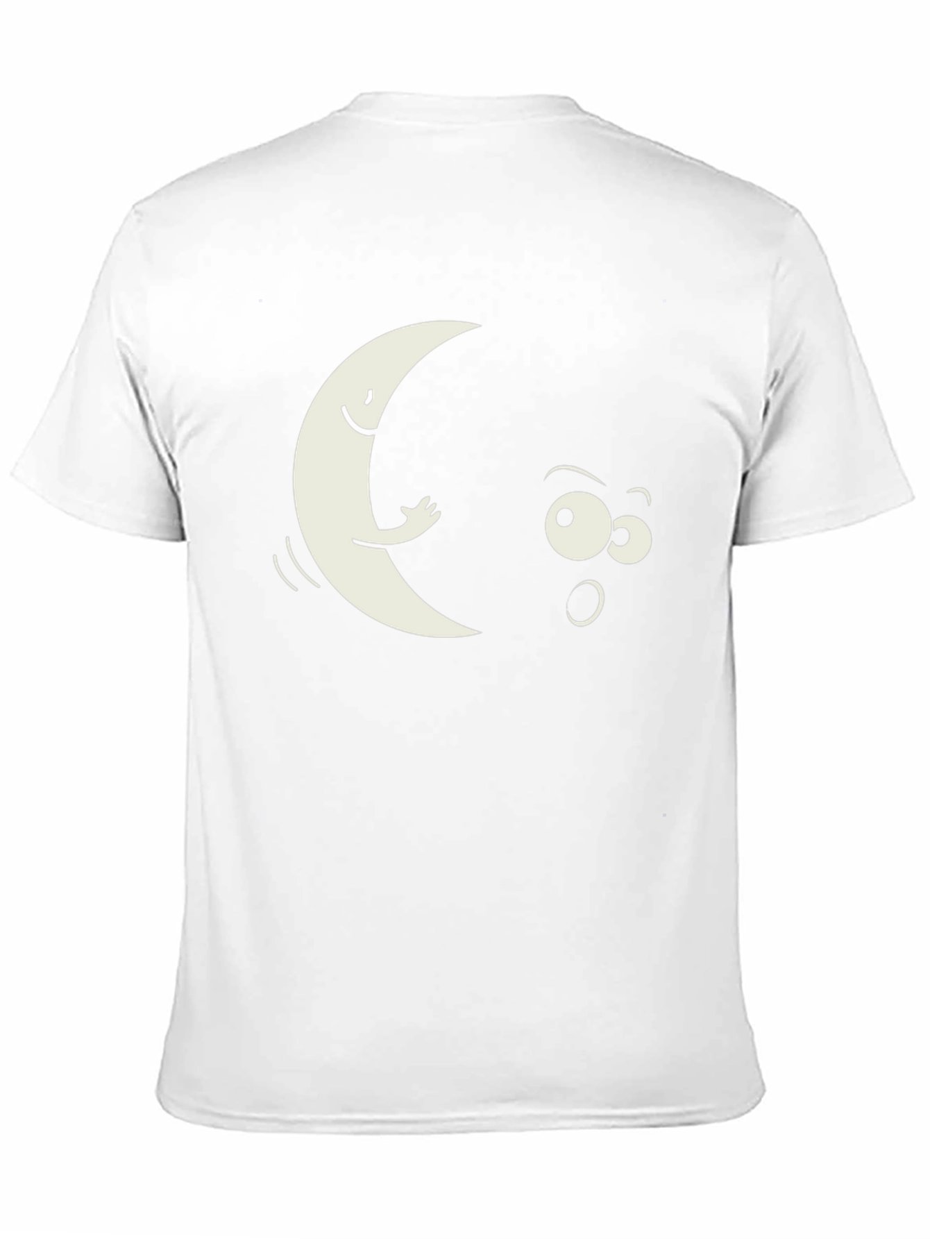 Black Funny Moon Peeking T-Shirt - Black view 11