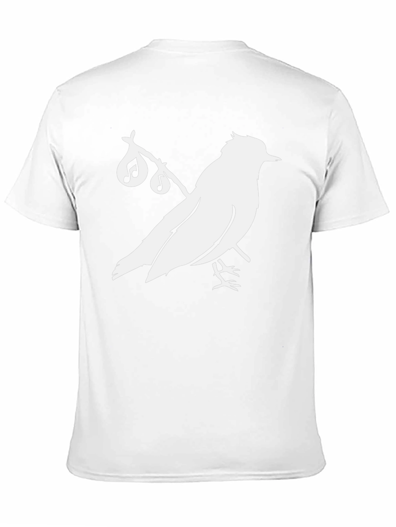 Black Black T-Shirt with Bird and Music Note Graphic view 11