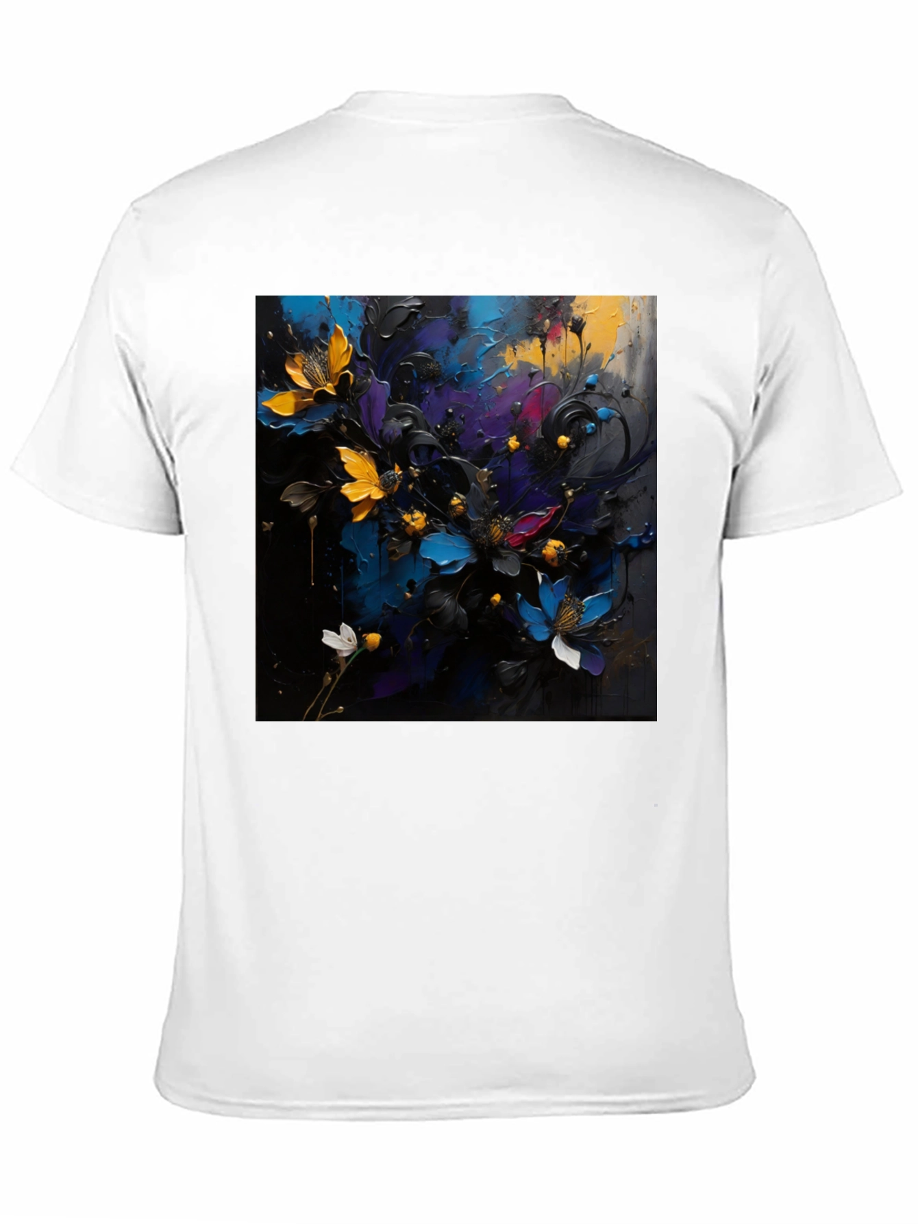 Black Floral Art T-Shirt - Bold Expression view 11