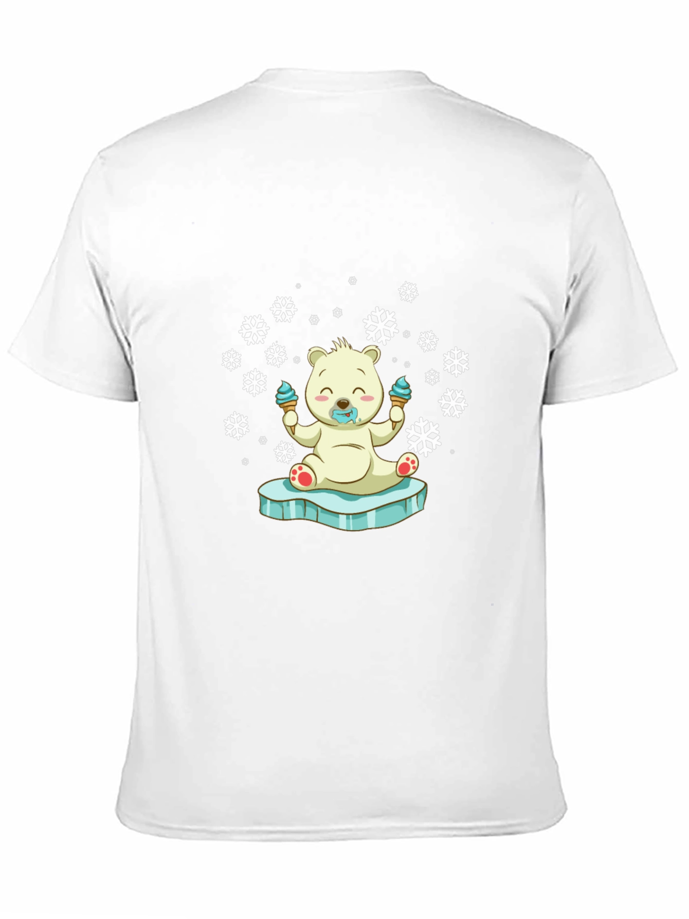 Black Cute Polar Bear Ice Cream T-Shirt view 11