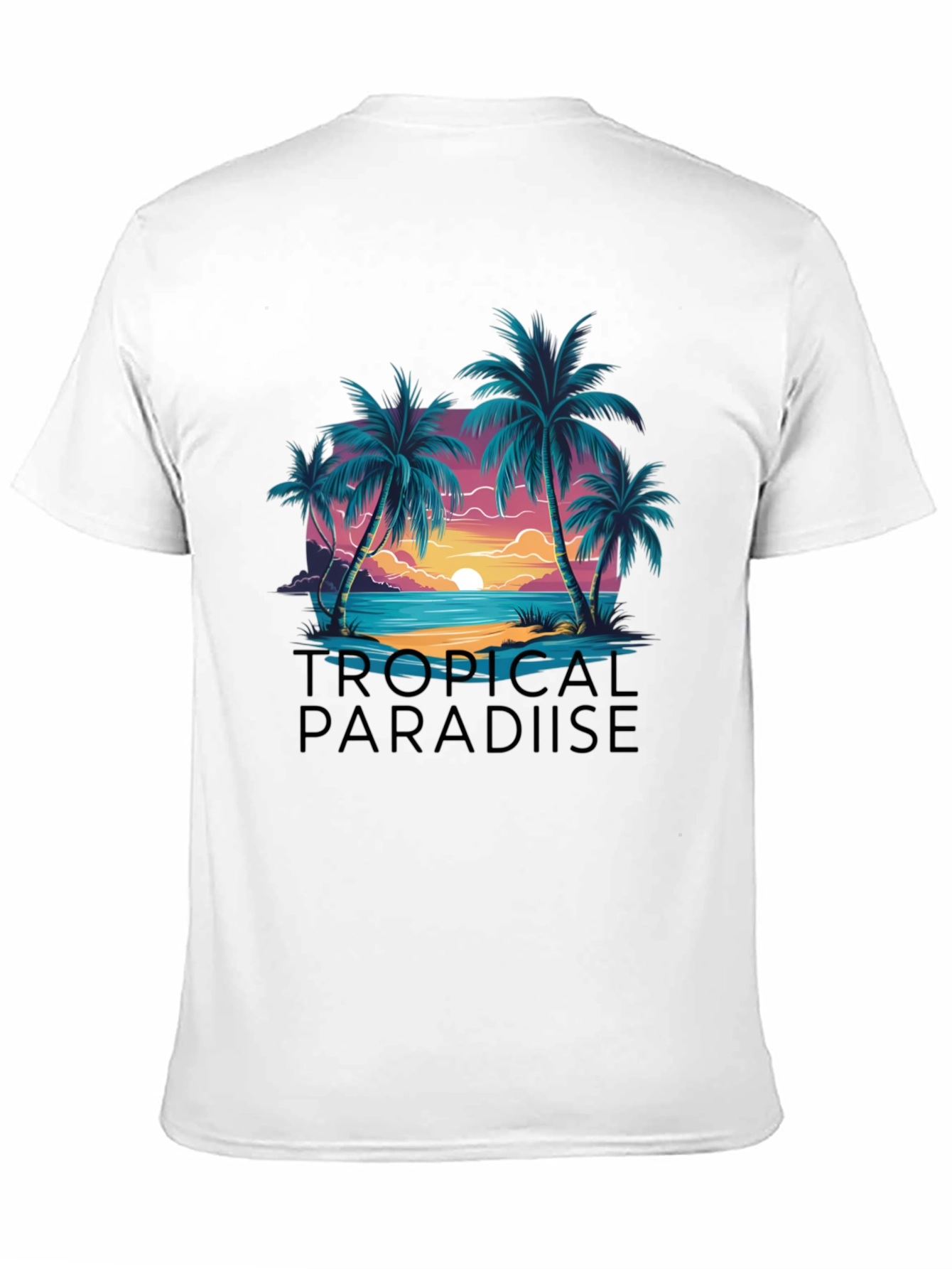 Black Tropical Paradise Graphic Tee - Island Getaway view 11