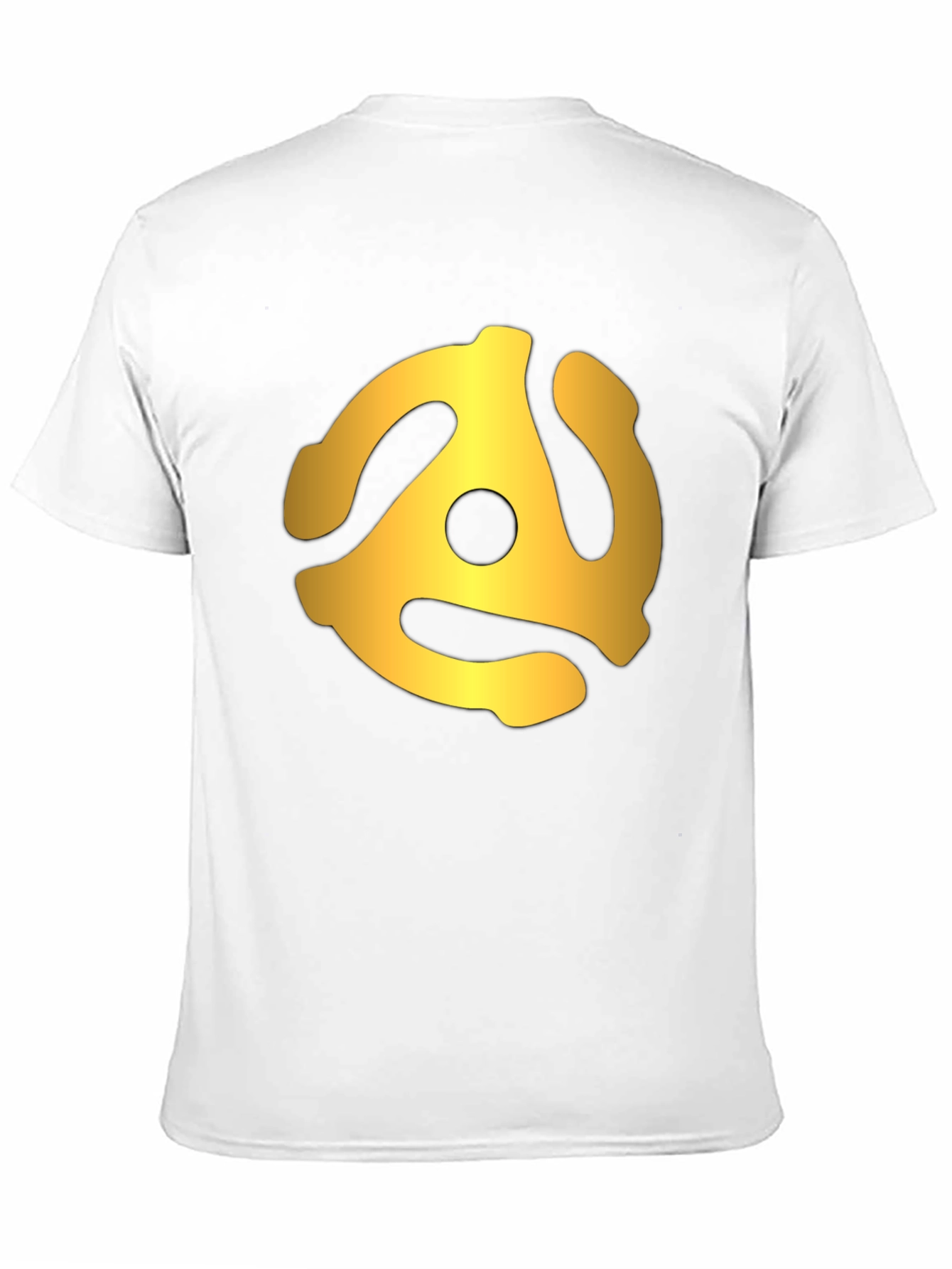 Black Retro Gold Record Adapter Black T-Shirt view 11