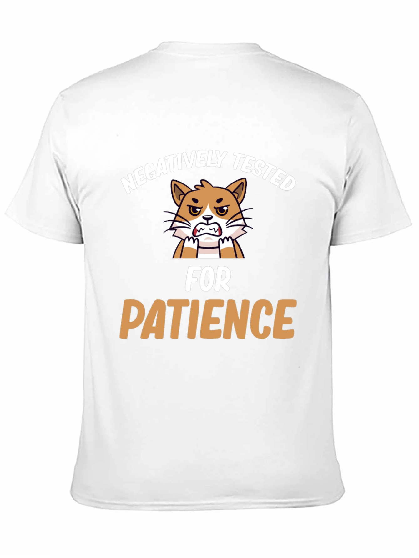 Black Funny "Negatively Tested for Patience" Cat Graphic T-Shirt view 11