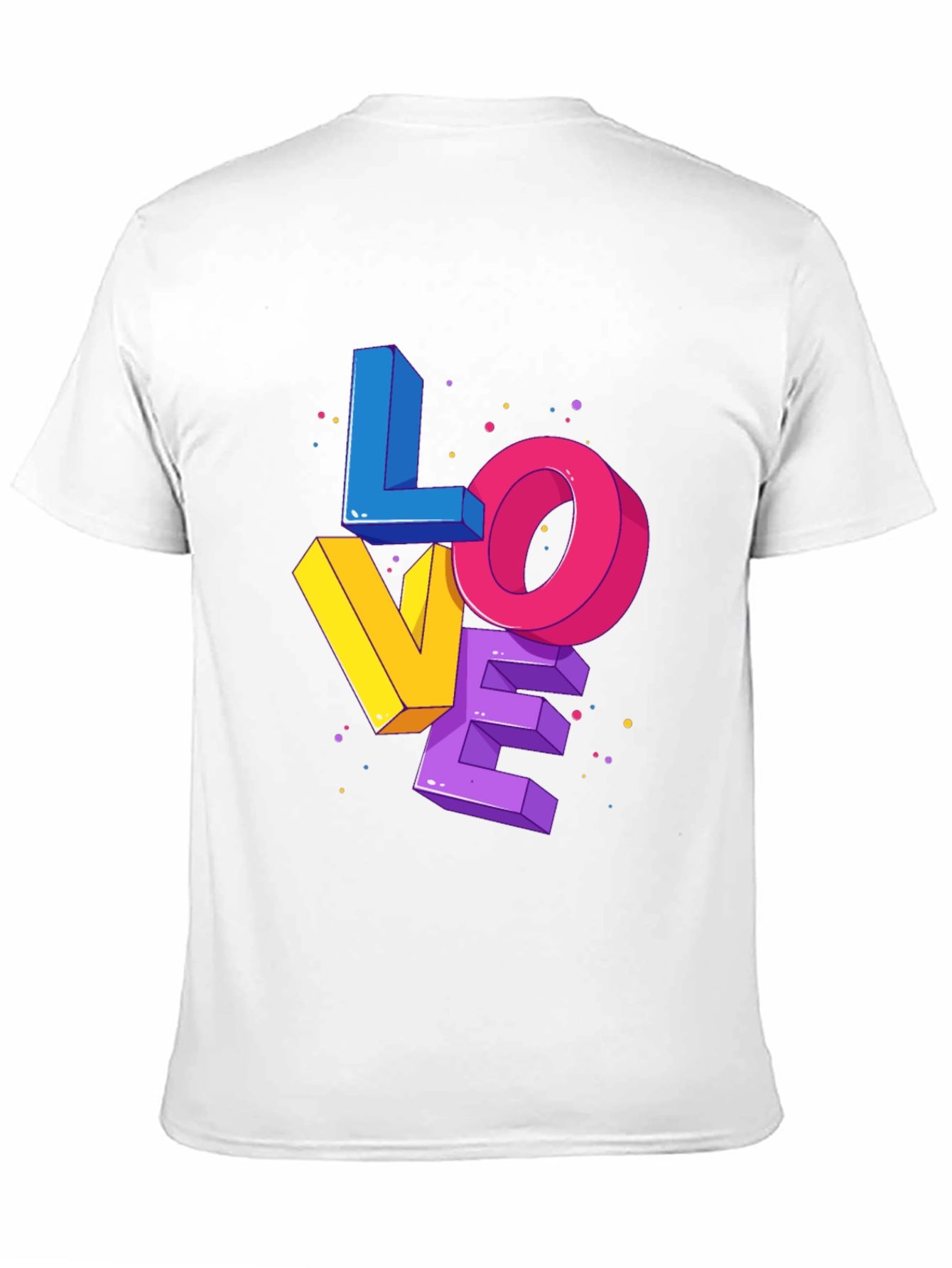 Black Colorful 3D Love Graphic Print Black T-Shirt view 11