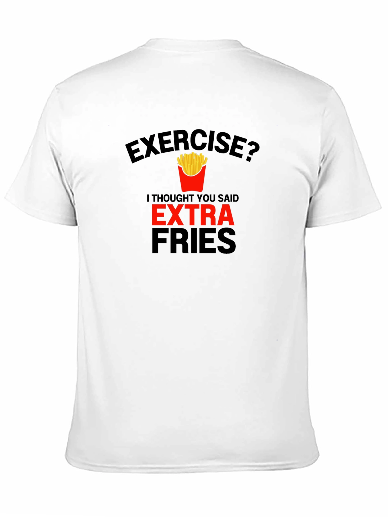 Black Funny "Extra Fries" Graphic Tee - Black view 11