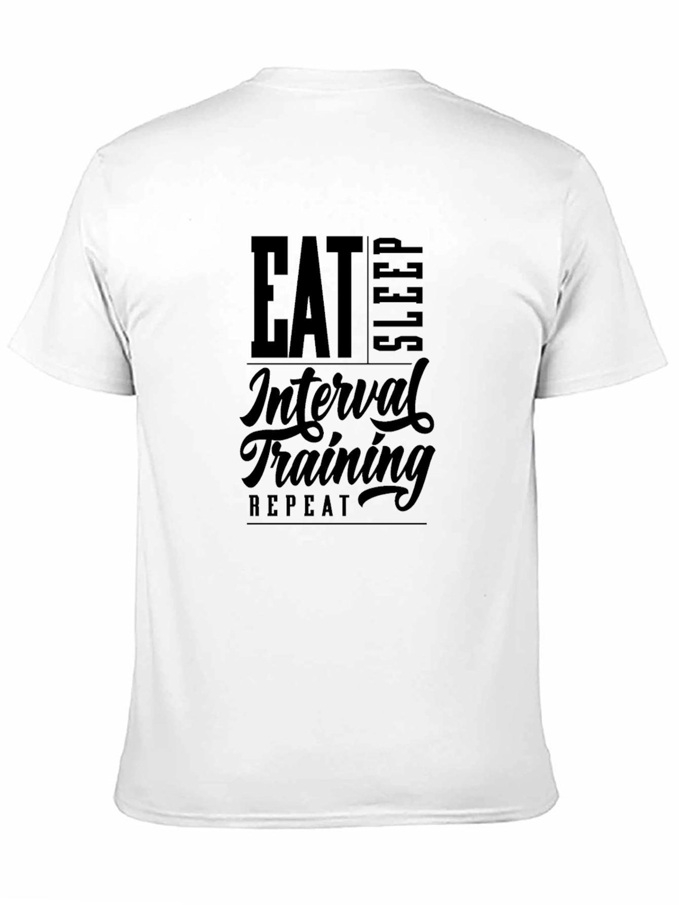 Black Eat Sleep Interval Training Repeat T-Shirt view 11