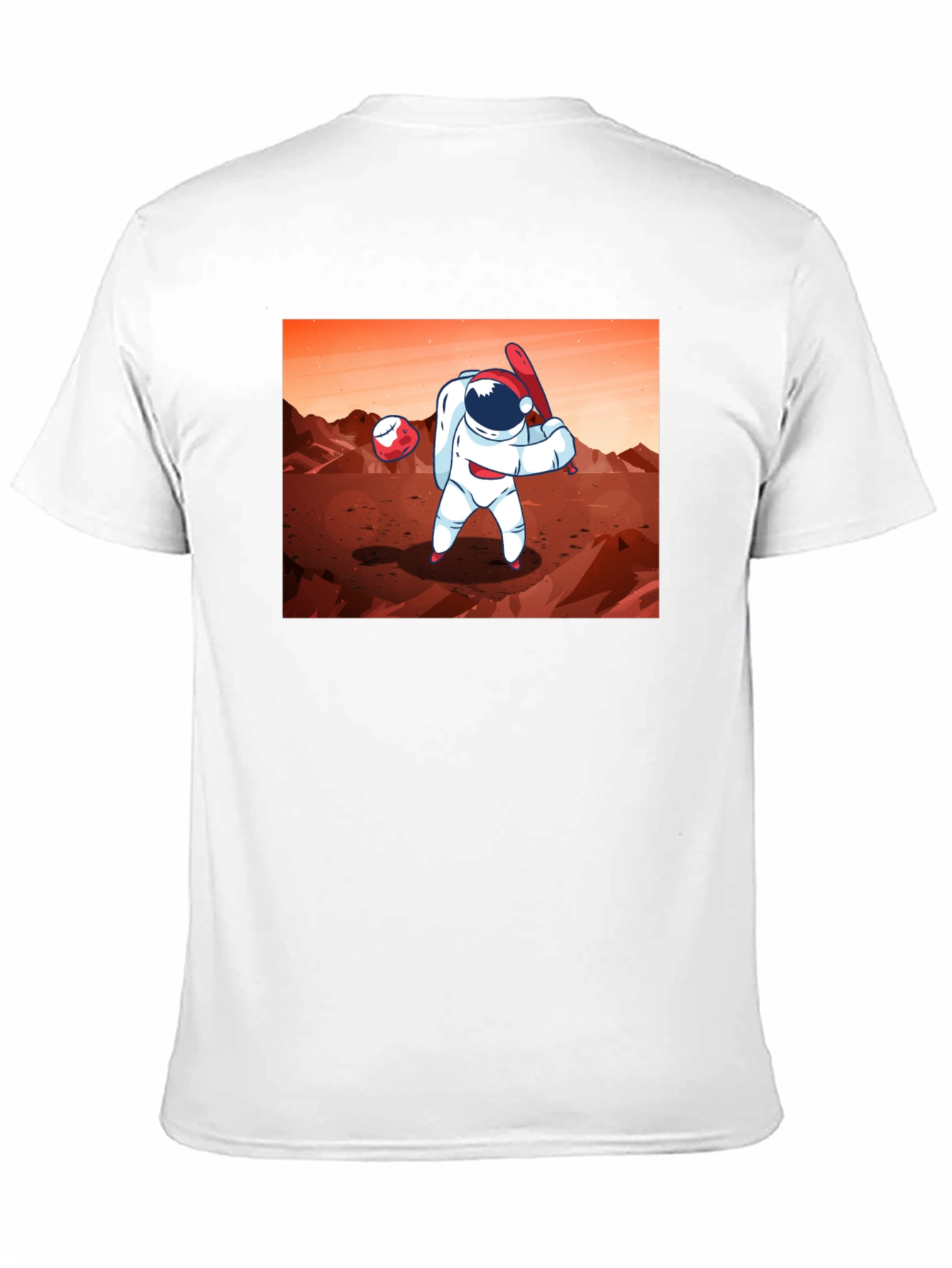 Black Astronaut Baseball on Mars Graphic T-Shirt view 11