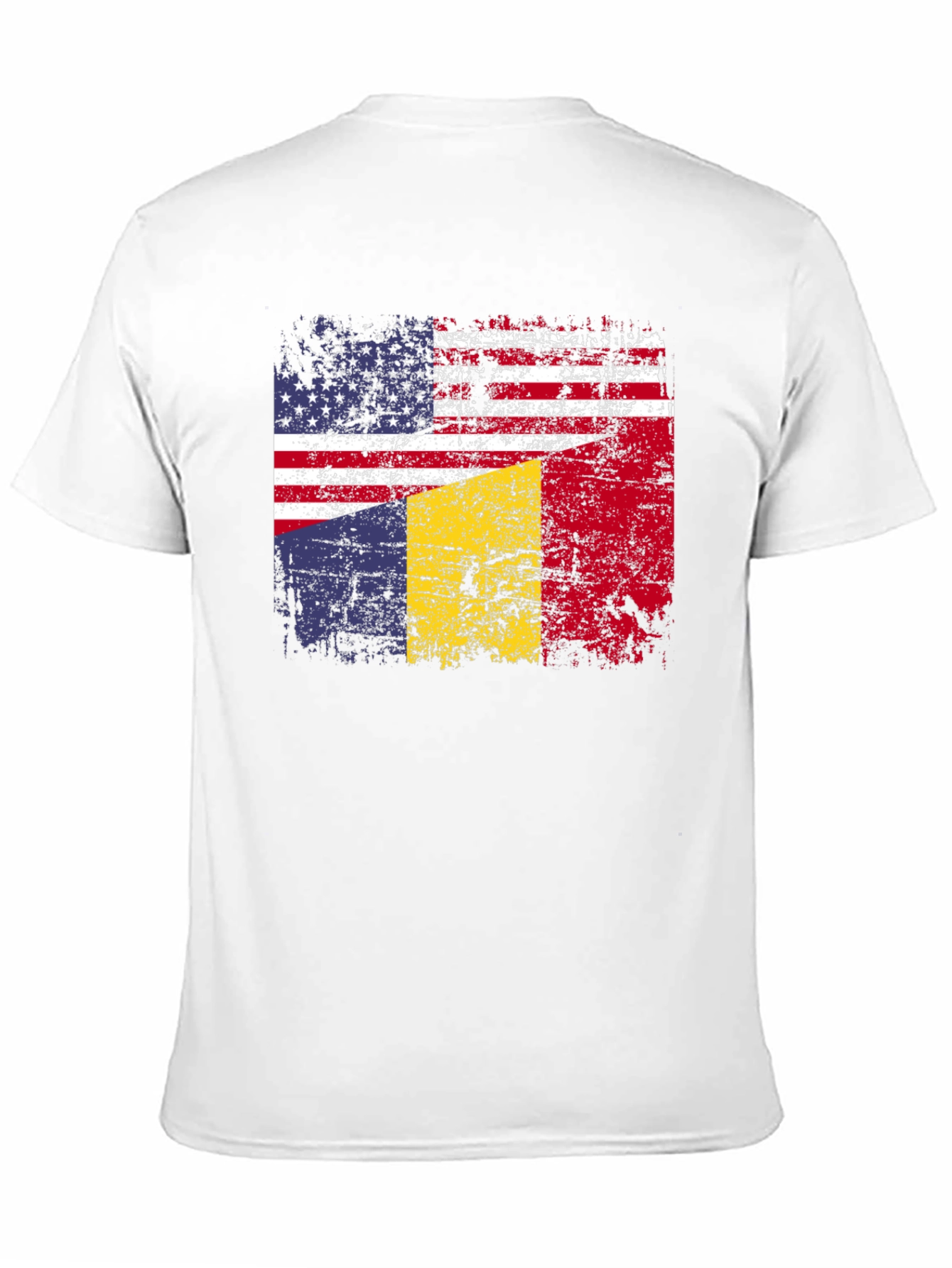 Black USA & Romania Flag T-Shirt view 11