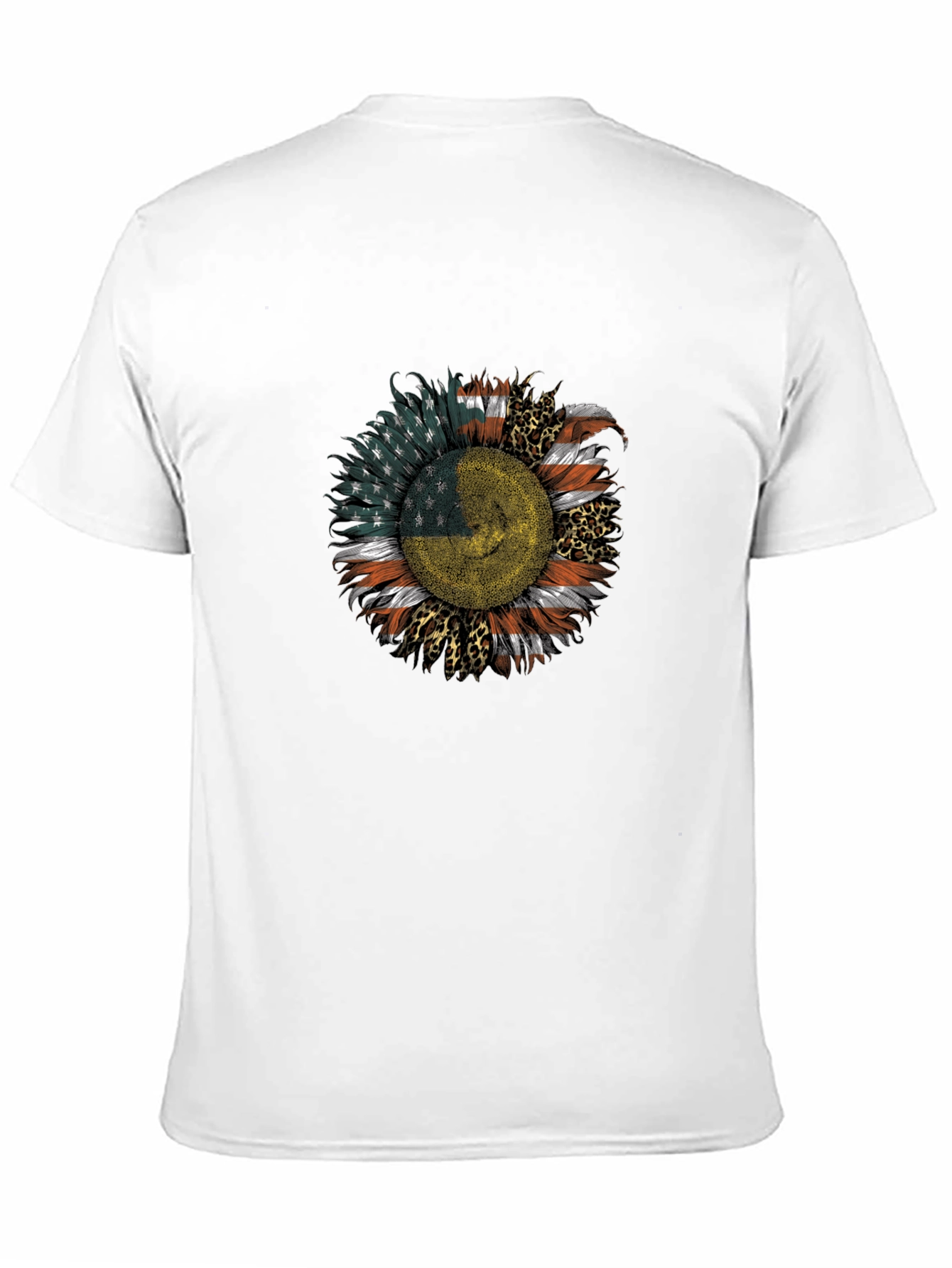 Black USA Ukraine Flag Sunflower Men's Black T-Shirt view 11