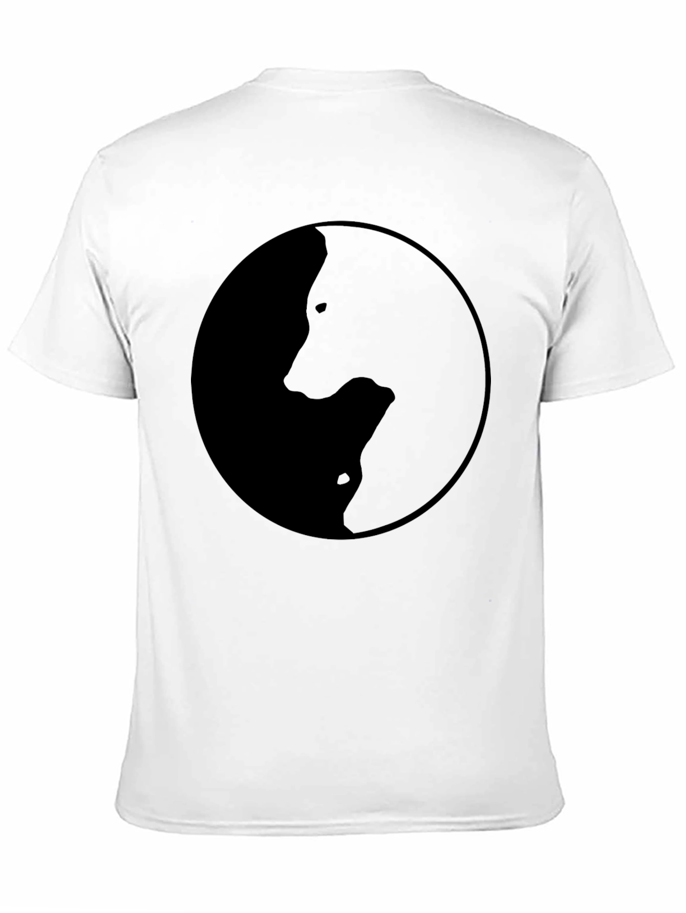 Black Yin Yang Wolves Graphic Tee - Black Crew Neck T-Shirt view 11
