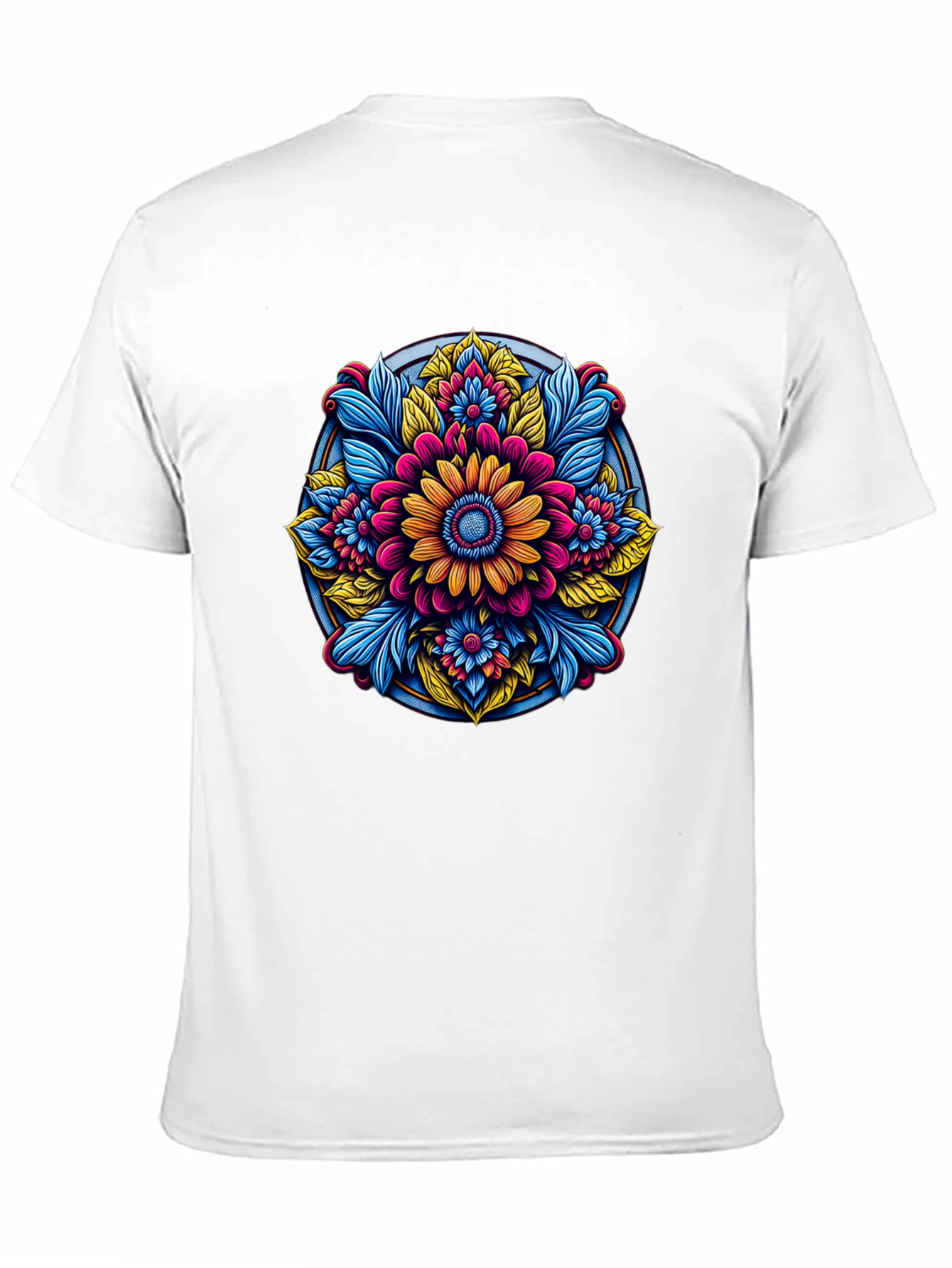 Black Floral Mandala Graphic Black T-Shirt view 11