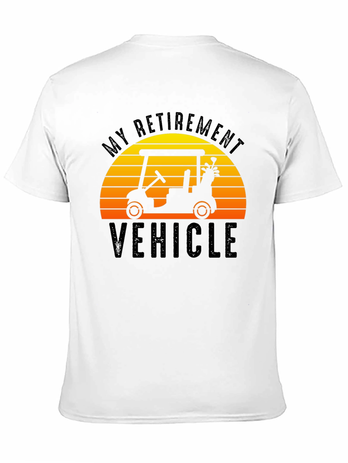 Black My Retirement Vehicle T-Shirt Golf Cart Sunset Tee view 11