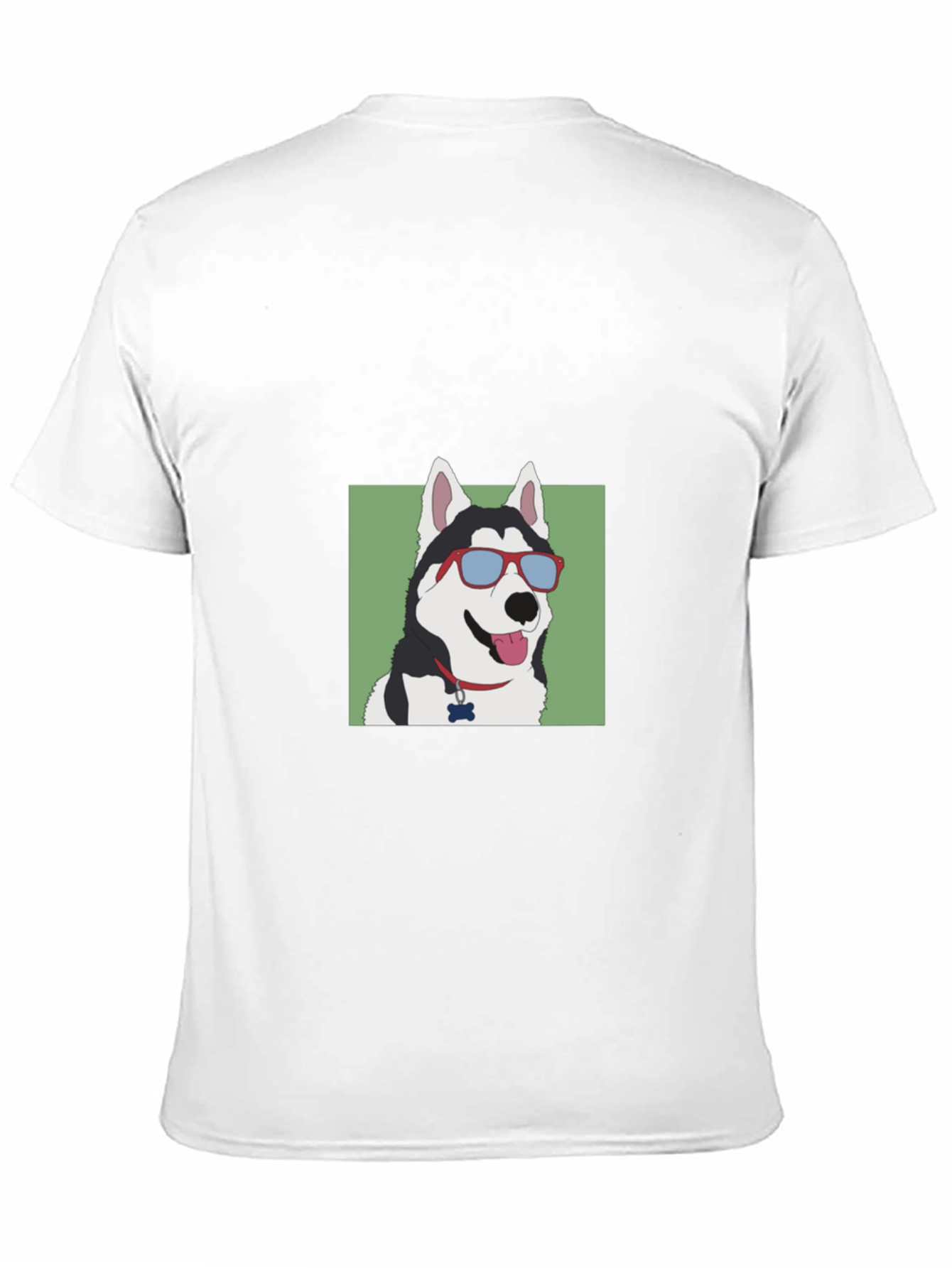 Black Cool Dog T-Shirt - Husky with Sunglasses view 11