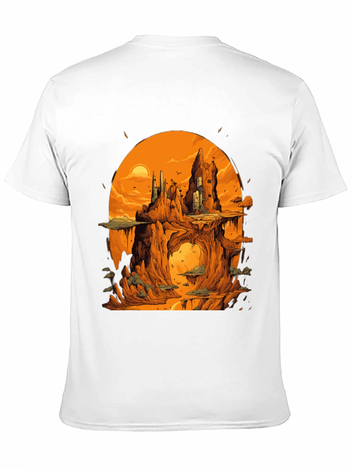 Black Fantasy Landscape Black Graphic Tee view 11