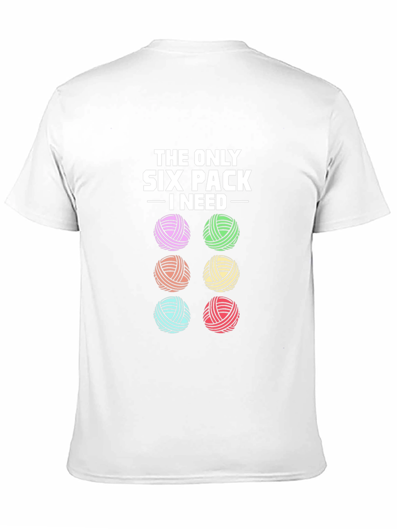 Black Knitting Yarn Lover T-Shirt: Six Pack I Need view 11