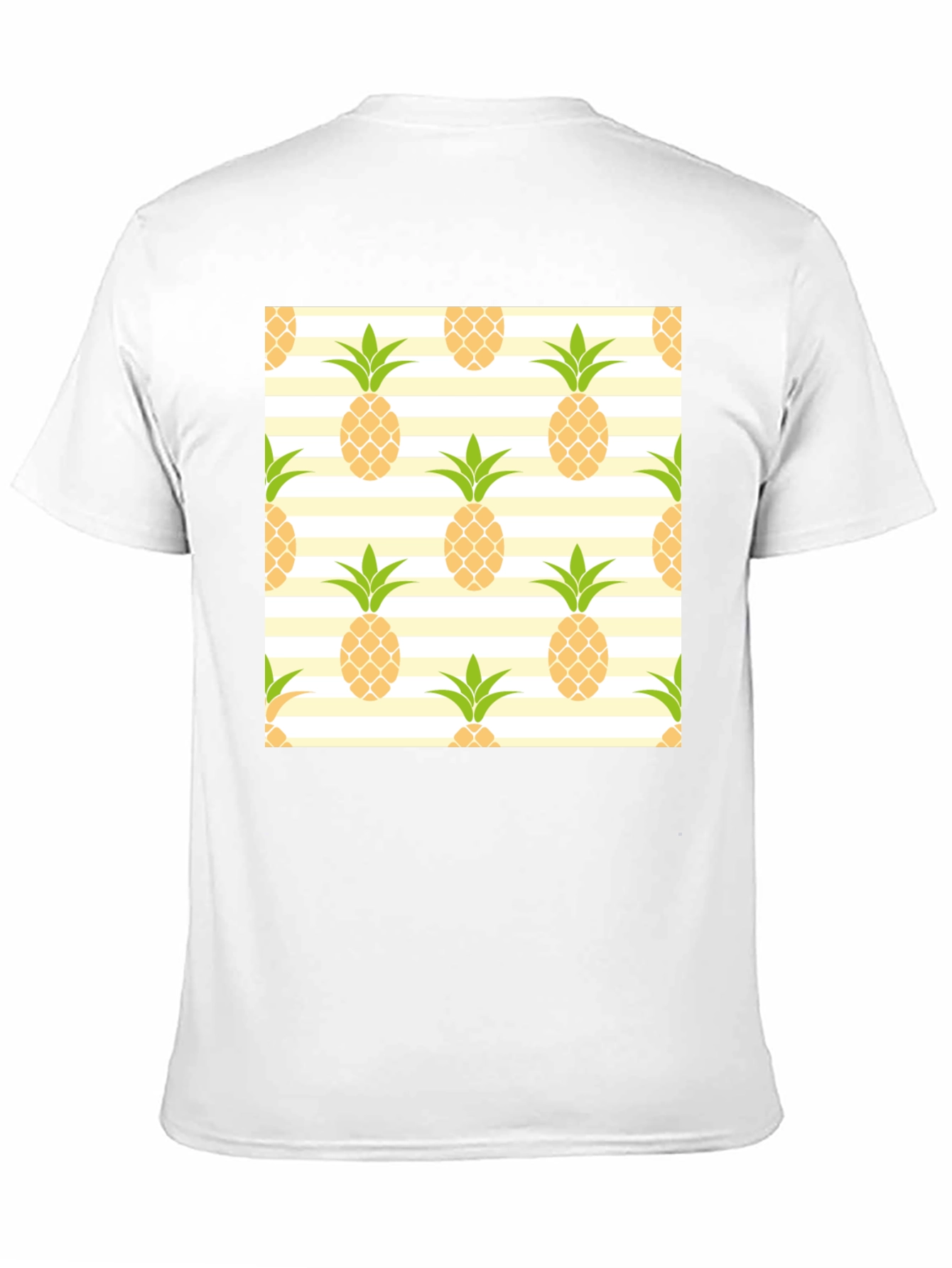 Black Pineapple Print Men's Tee view 11