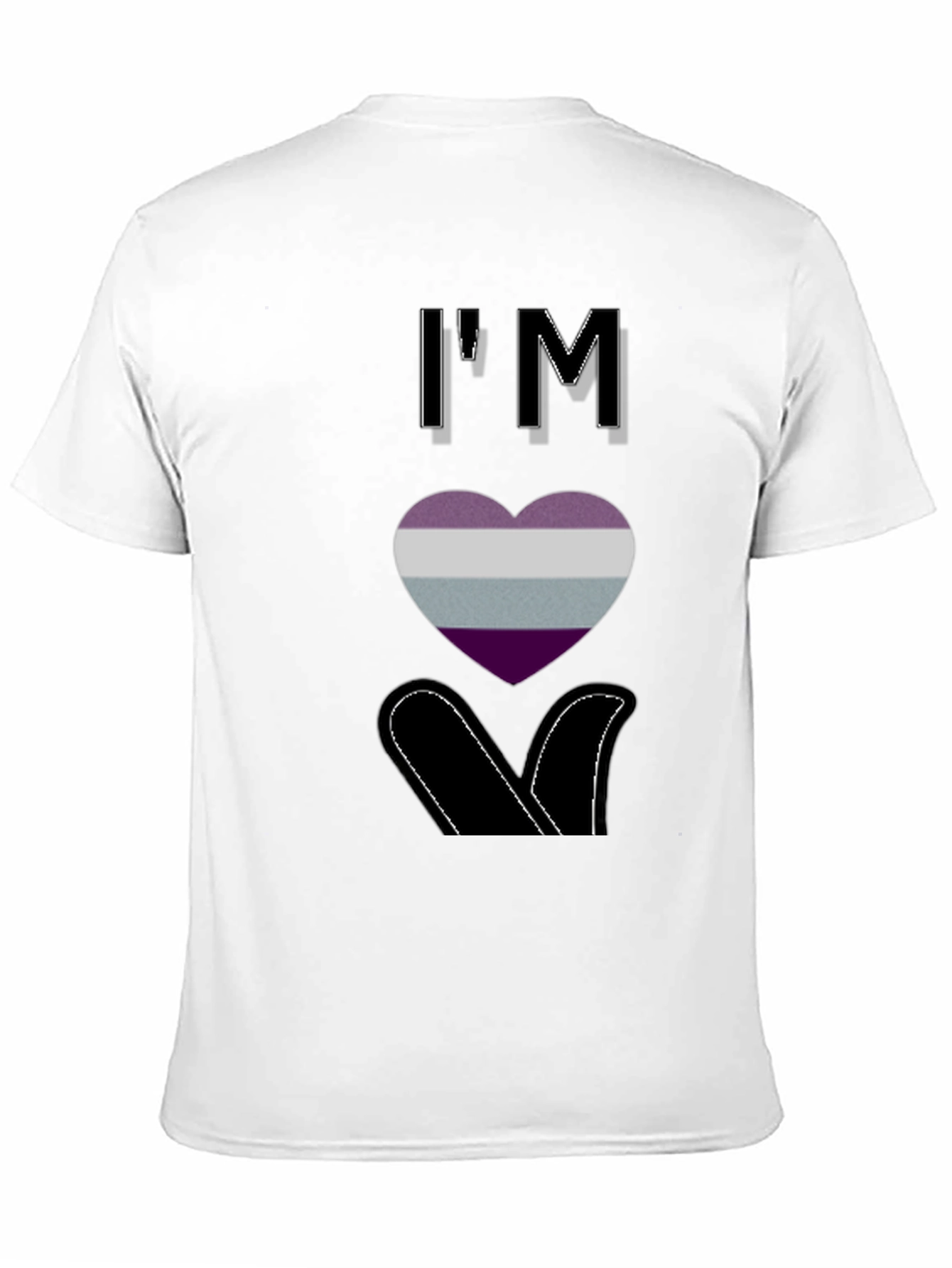 Black Asexual Pride T-Shirt - I'm Ace Heart Design view 11